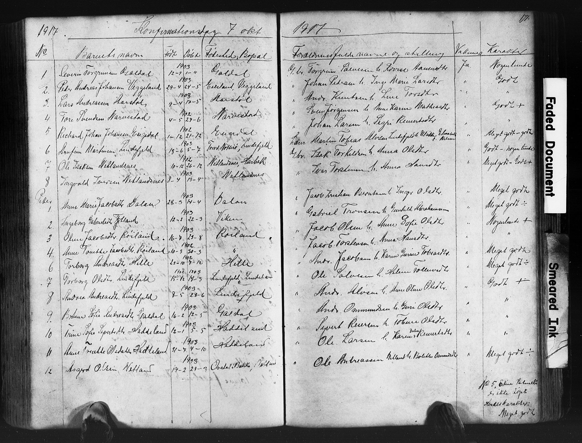 Fjotland sokneprestkontor, AV/SAK-1111-0010/F/Fb/L0003: Parish register (copy) no. B 3, 1872-1924, p. 171