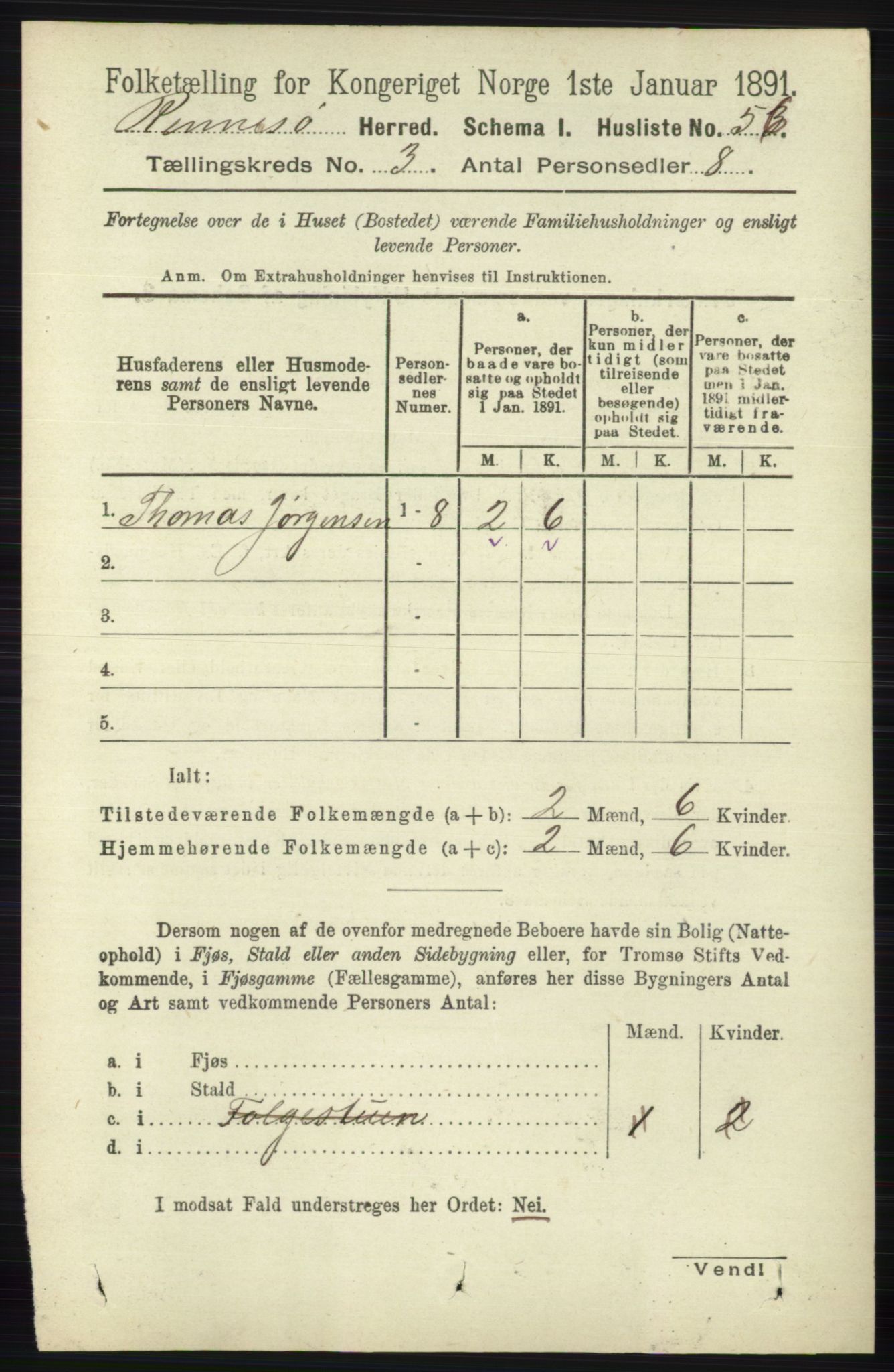 RA, 1891 census for 1142 Rennesøy, 1891, p. 979