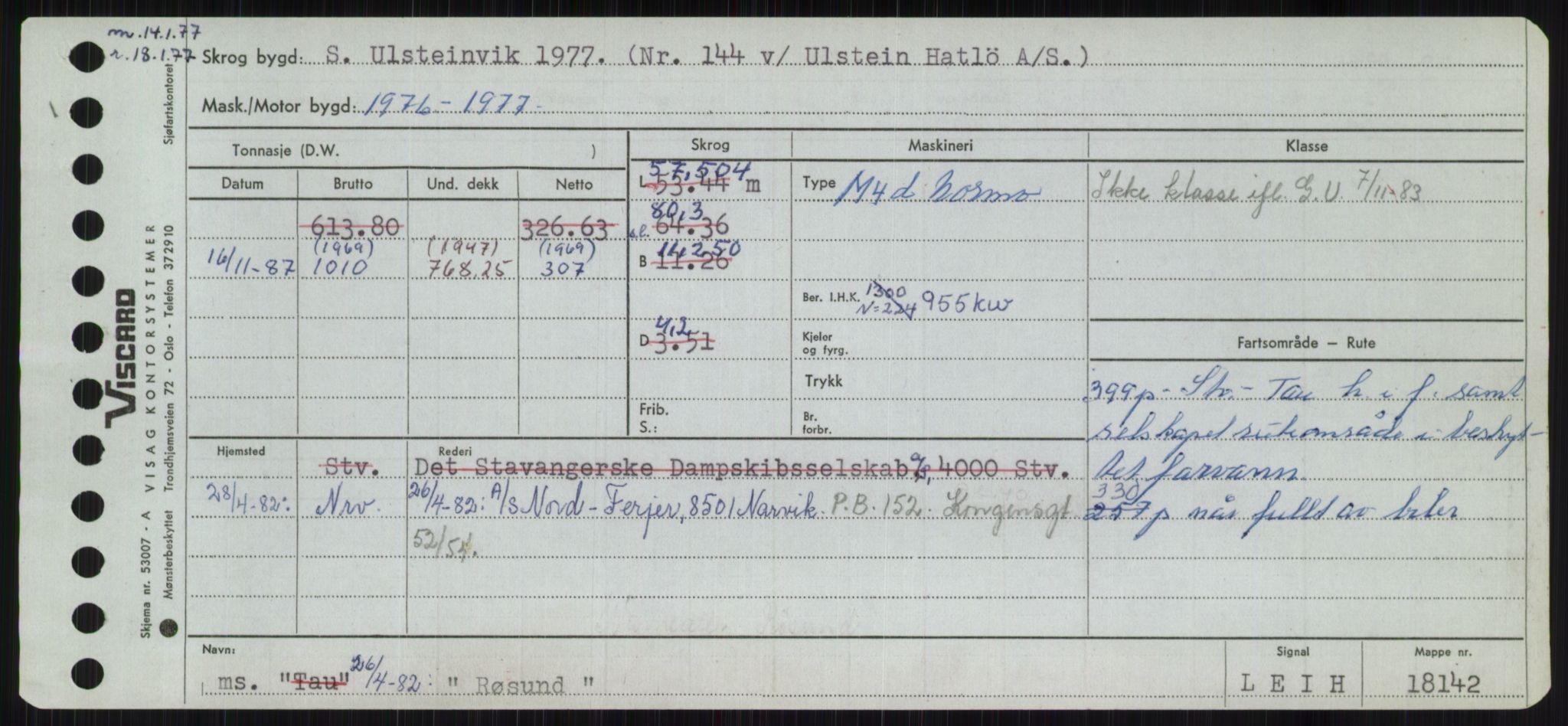 Sjøfartsdirektoratet med forløpere, Skipsmålingen, RA/S-1627/H/Ha/L0004/0002: Fartøy, Mas-R / Fartøy, Odin-R, p. 999