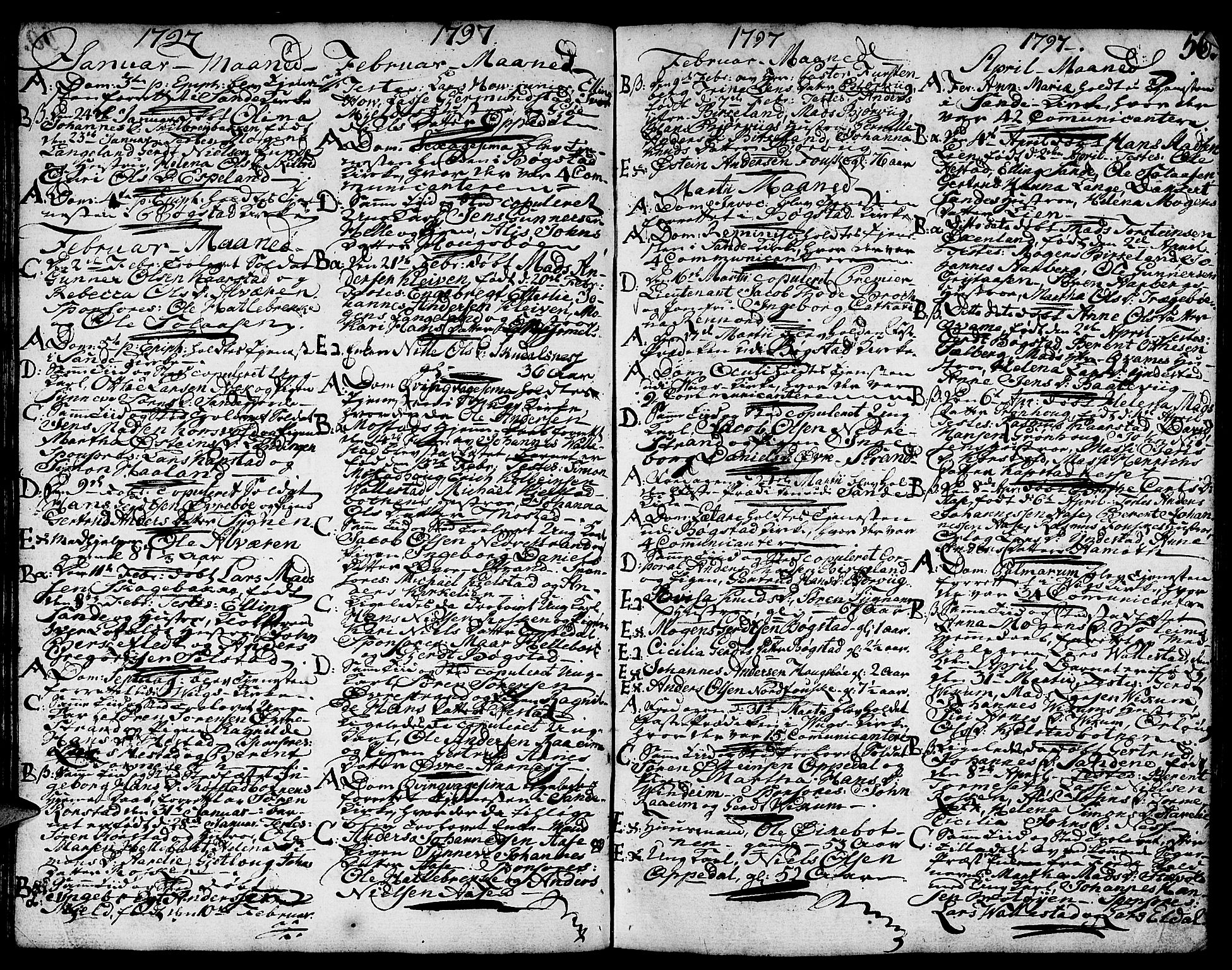 Gaular sokneprestembete, SAB/A-80001/H/Haa: Parish register (official) no. A 2, 1785-1821, p. 56