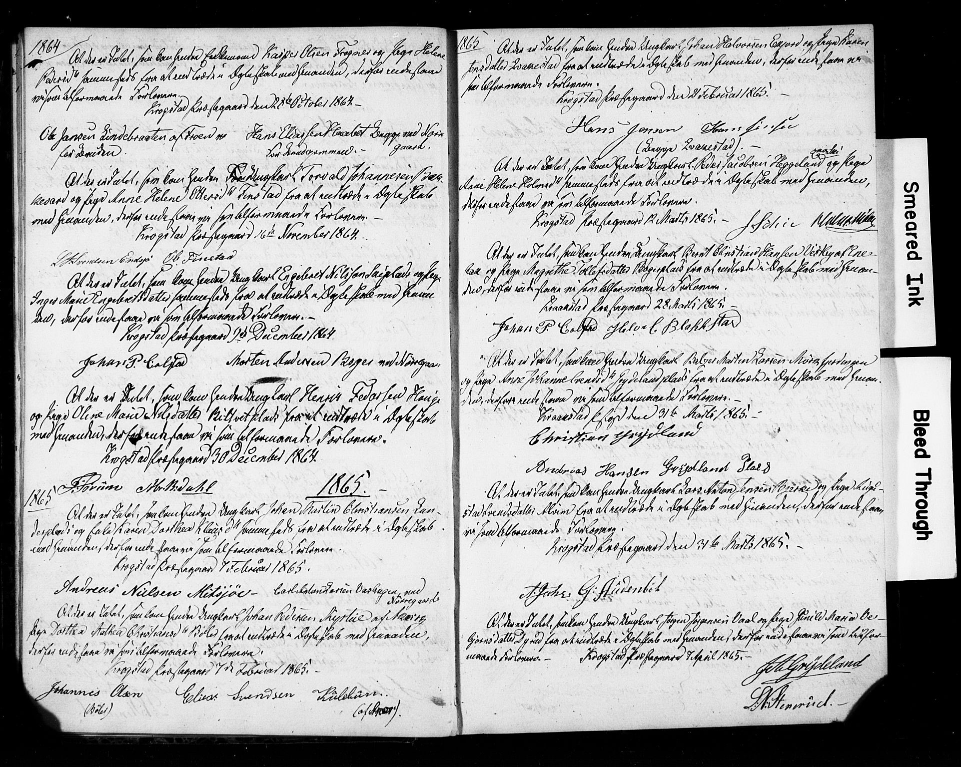 Kråkstad prestekontor Kirkebøker, AV/SAO-A-10125a/K/L0001: Best man's statements no. 1, 1860-1906