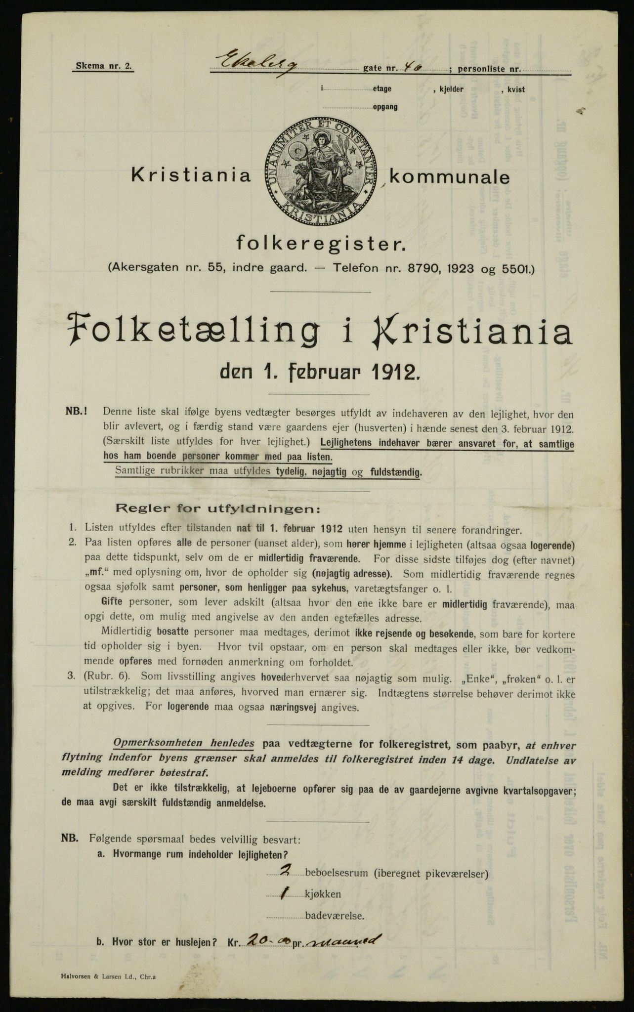 OBA, Municipal Census 1912 for Kristiania, 1912, p. 20352