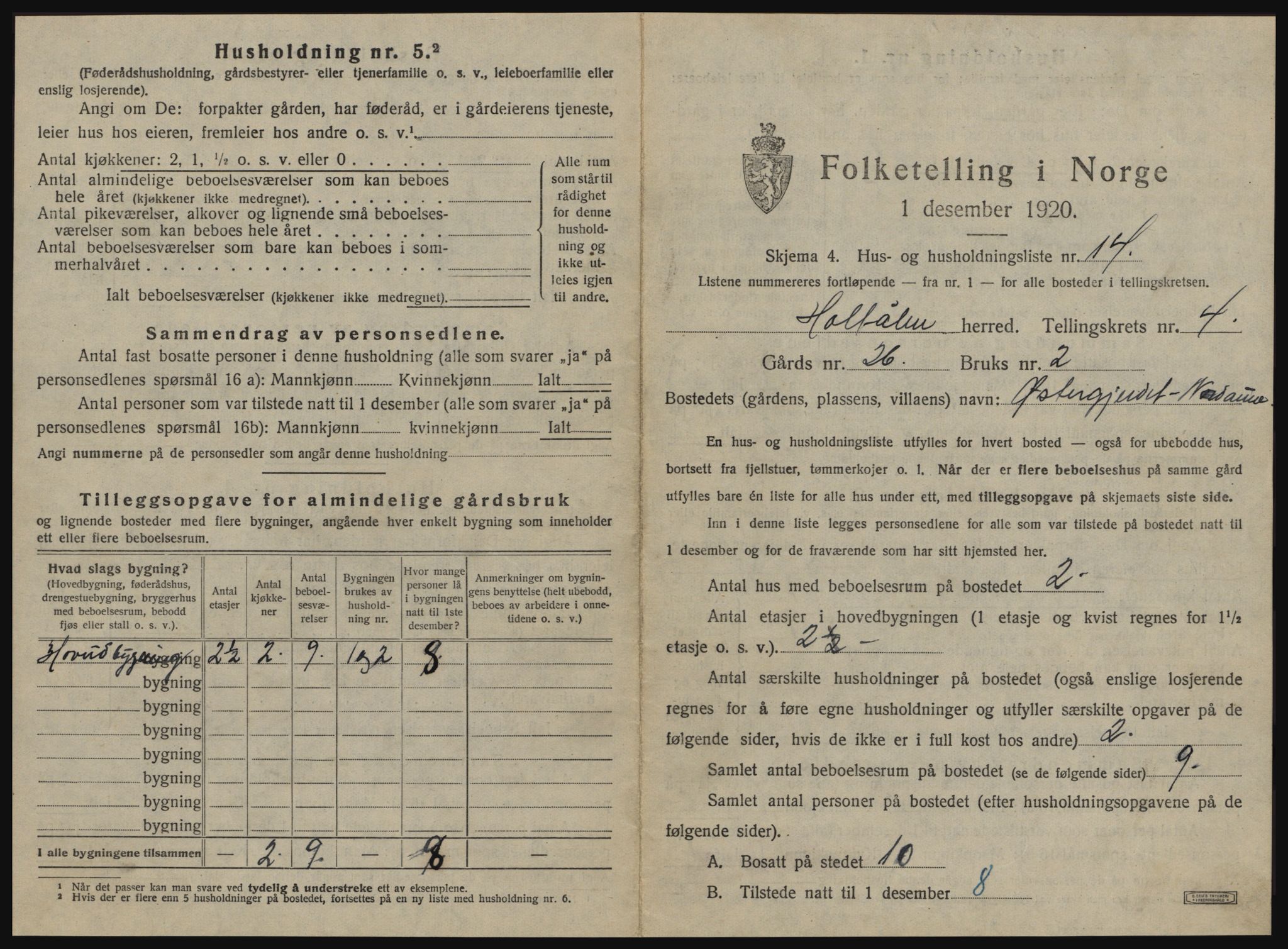 SAT, 1920 census for Haltdalen, 1920, p. 354