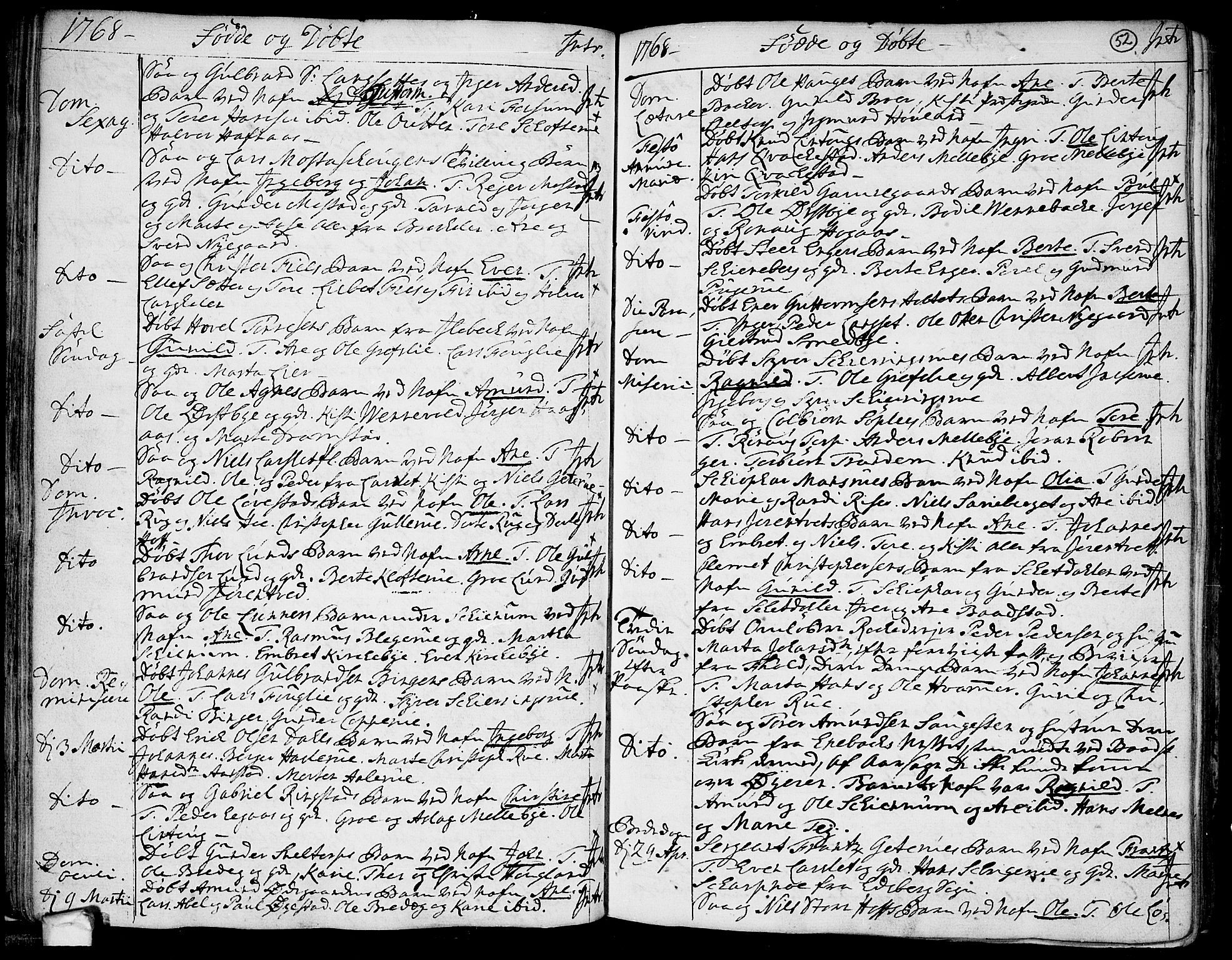 Trøgstad prestekontor Kirkebøker, AV/SAO-A-10925/F/Fa/L0004: Parish register (official) no. I 4, 1750-1784, p. 52