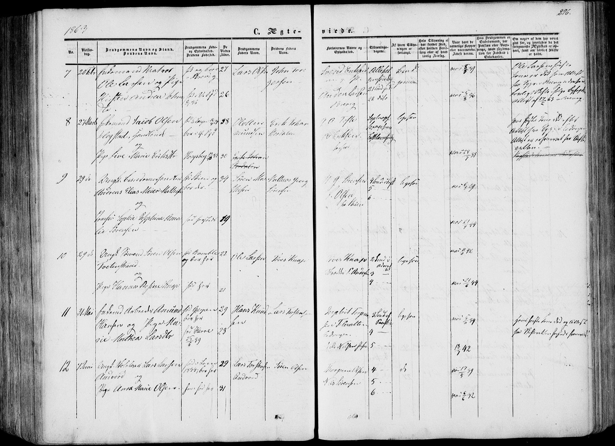 Porsgrunn kirkebøker , AV/SAKO-A-104/F/Fa/L0007: Parish register (official) no. 7, 1858-1877, p. 296