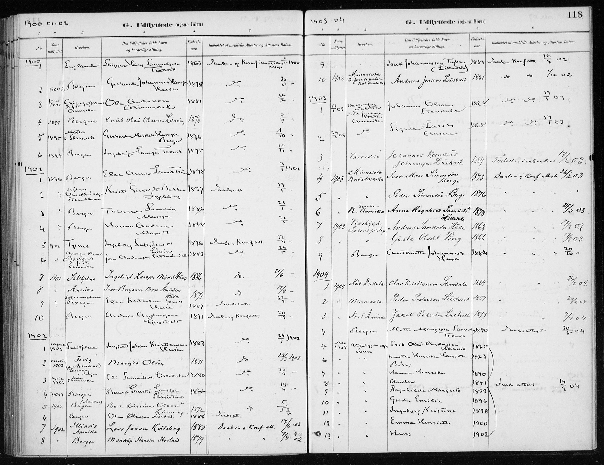 Kvinnherad sokneprestembete, SAB/A-76401/H/Haa: Parish register (official) no. E 1, 1887-1912, p. 118
