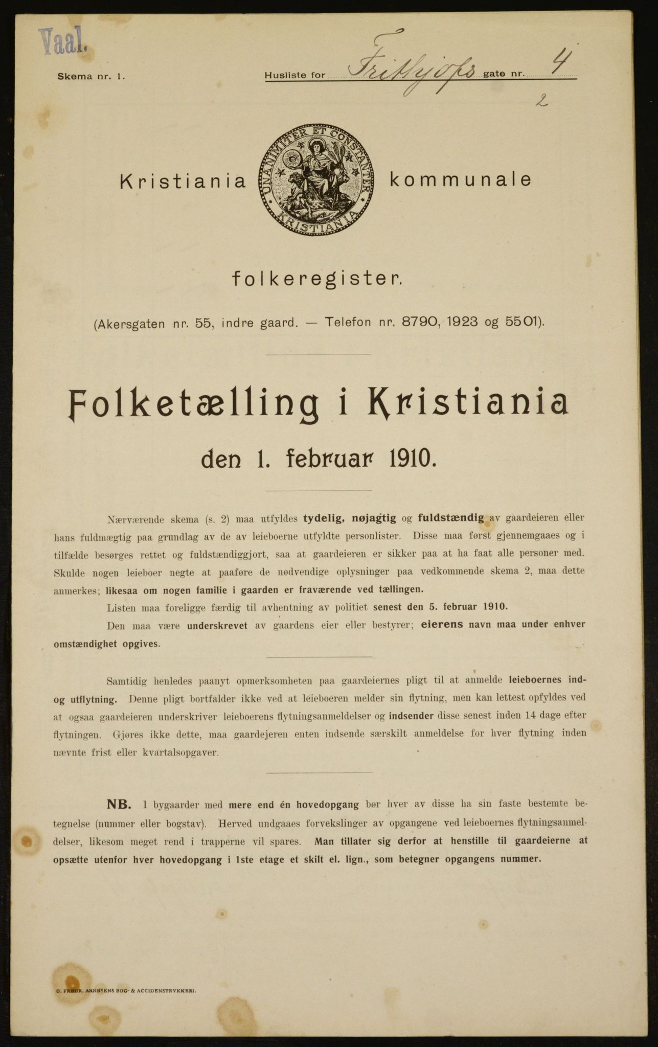 OBA, Municipal Census 1910 for Kristiania, 1910, p. 25120