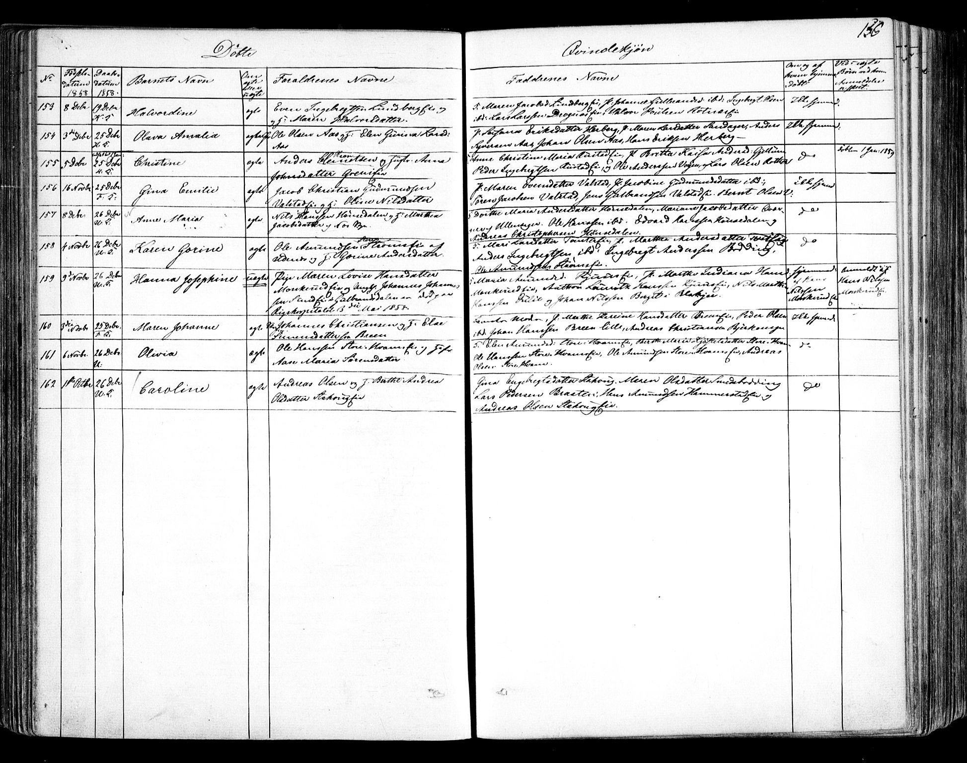 Nes prestekontor Kirkebøker, AV/SAO-A-10410/F/Fa/L0007: Parish register (official) no. I 7, 1846-1858, p. 156