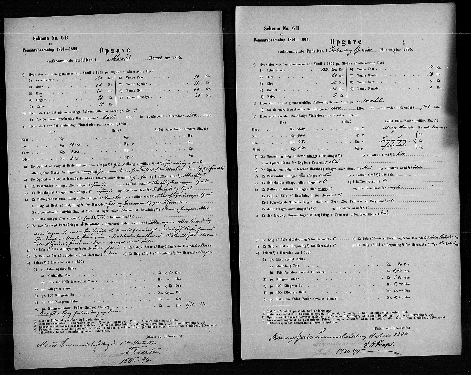 Statistisk sentralbyrå, Næringsøkonomiske emner, Generelt - Amtmennenes femårsberetninger, AV/RA-S-2233/F/Fa/L0080: --, 1895, p. 255