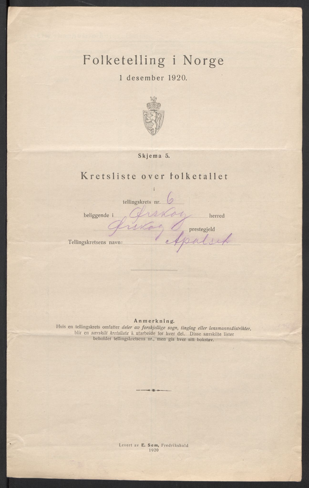 SAT, 1920 census for Ørskog, 1920, p. 22