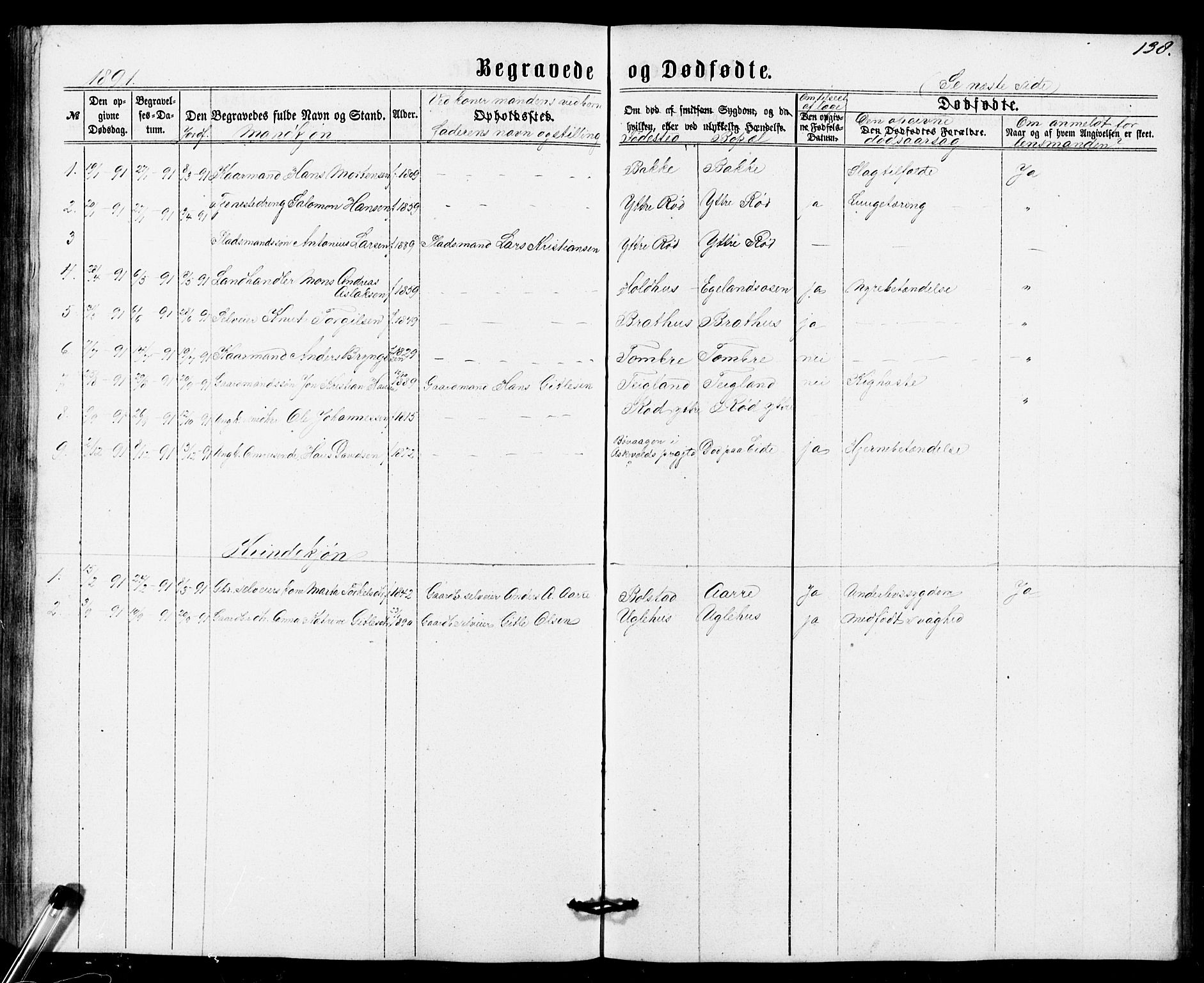 Fusa sokneprestembete, AV/SAB-A-75401/H/Hab: Parish register (copy) no. B 1, 1861-1896, p. 138