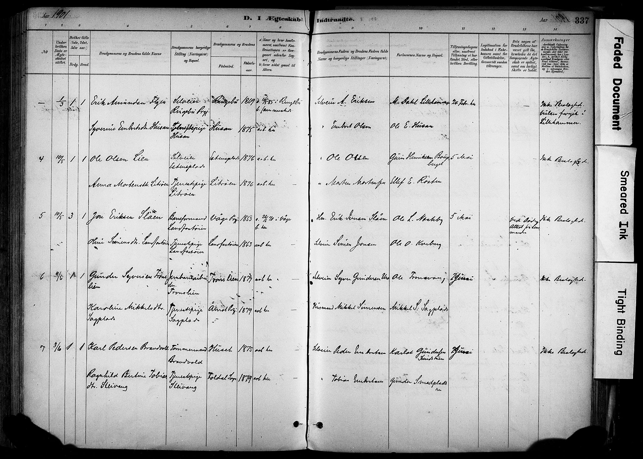 Alvdal prestekontor, SAH/PREST-060/H/Ha/Haa/L0002: Parish register (official) no. 2, 1883-1906, p. 337