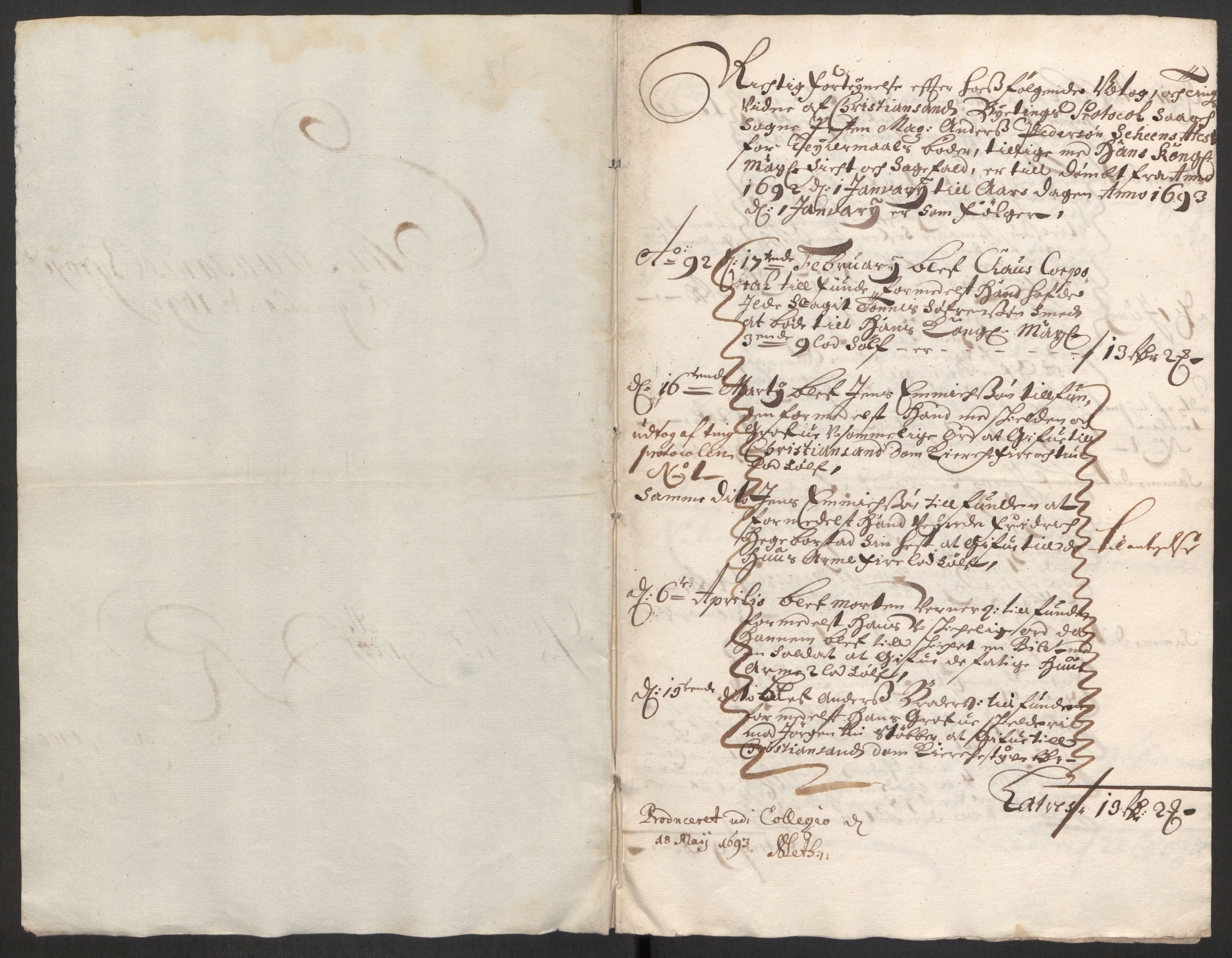 Rentekammeret inntil 1814, Reviderte regnskaper, Byregnskaper, AV/RA-EA-4066/R/Rm/L0285: [M18] Sikt og sakefall, 1681-1718, p. 160