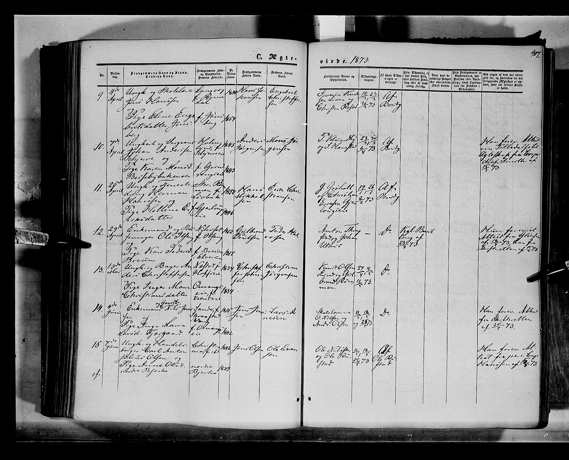 Løten prestekontor, SAH/PREST-022/K/Ka/L0008: Parish register (official) no. 8, 1860-1877, p. 407