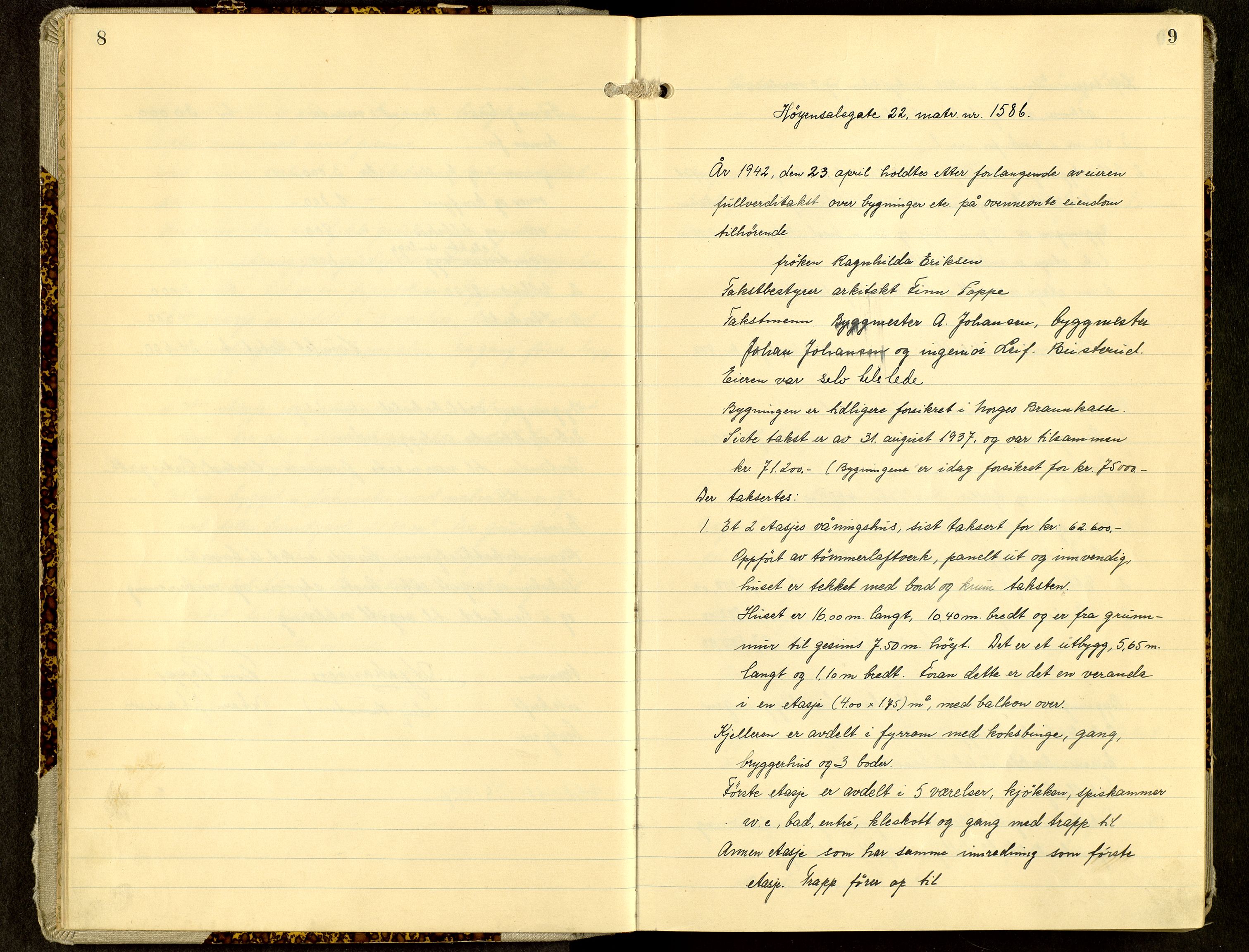Norges Brannkasse, Hamar, AV/SAH-NBRANH-006/F/Fa/L0011: Branntakstprotokoll, 1942-1945, p. 8-9
