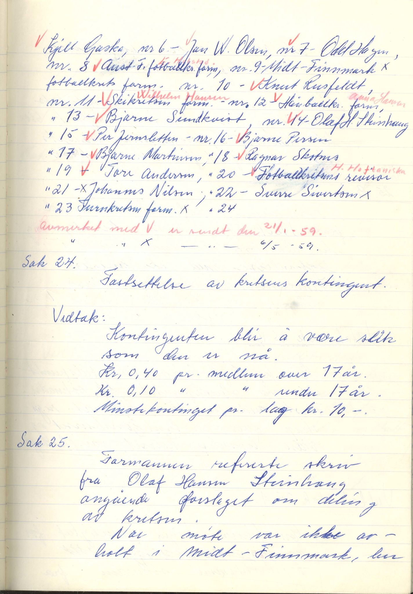 Aust-Finnmark Idrettskrets , FMFB/A-1041/A/L0005: Møteprotokoll for styre, ting og arbeidsutvalg, 1958-1963, p. 15