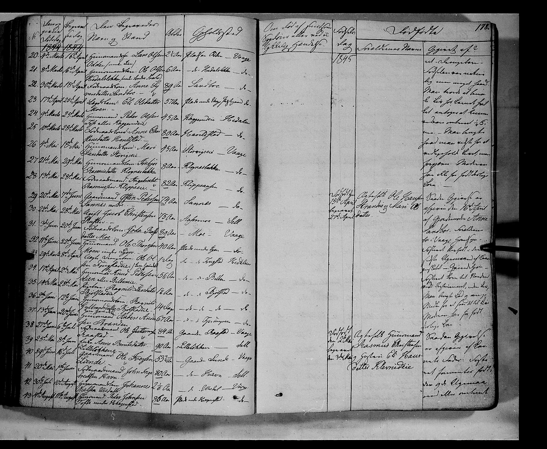 Vågå prestekontor, SAH/PREST-076/H/Ha/Haa/L0005: Parish register (official) no. 5 /1, 1842-1856, p. 178