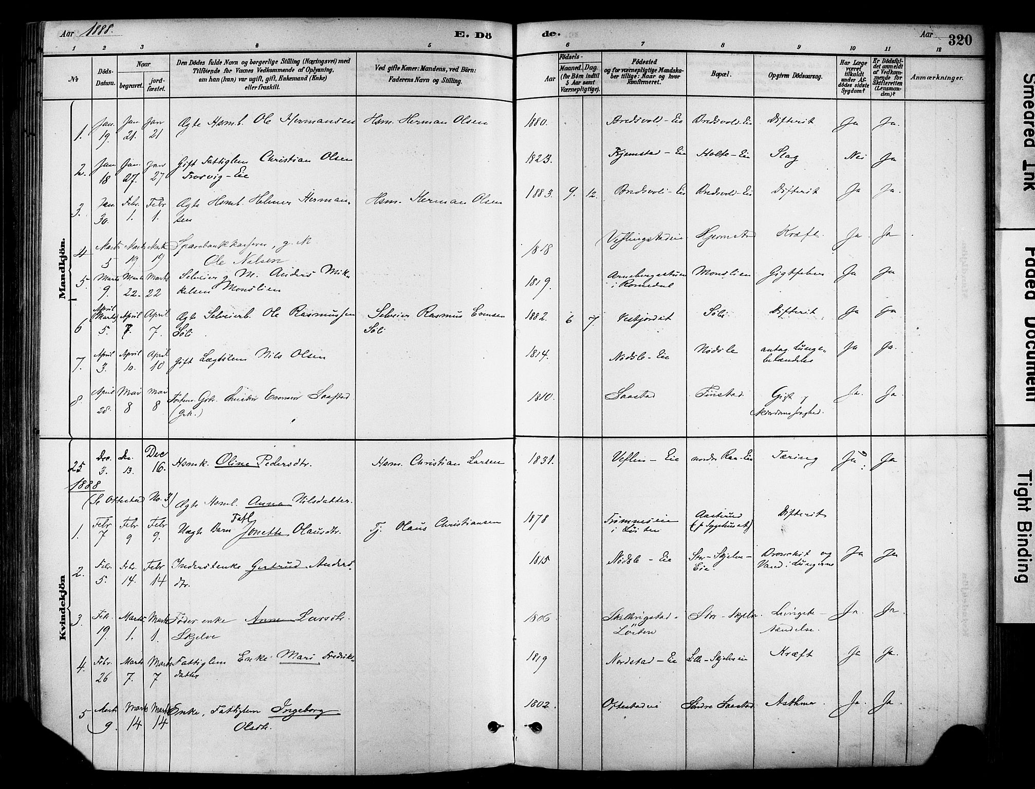 Stange prestekontor, AV/SAH-PREST-002/K/L0017: Parish register (official) no. 17, 1880-1893, p. 320