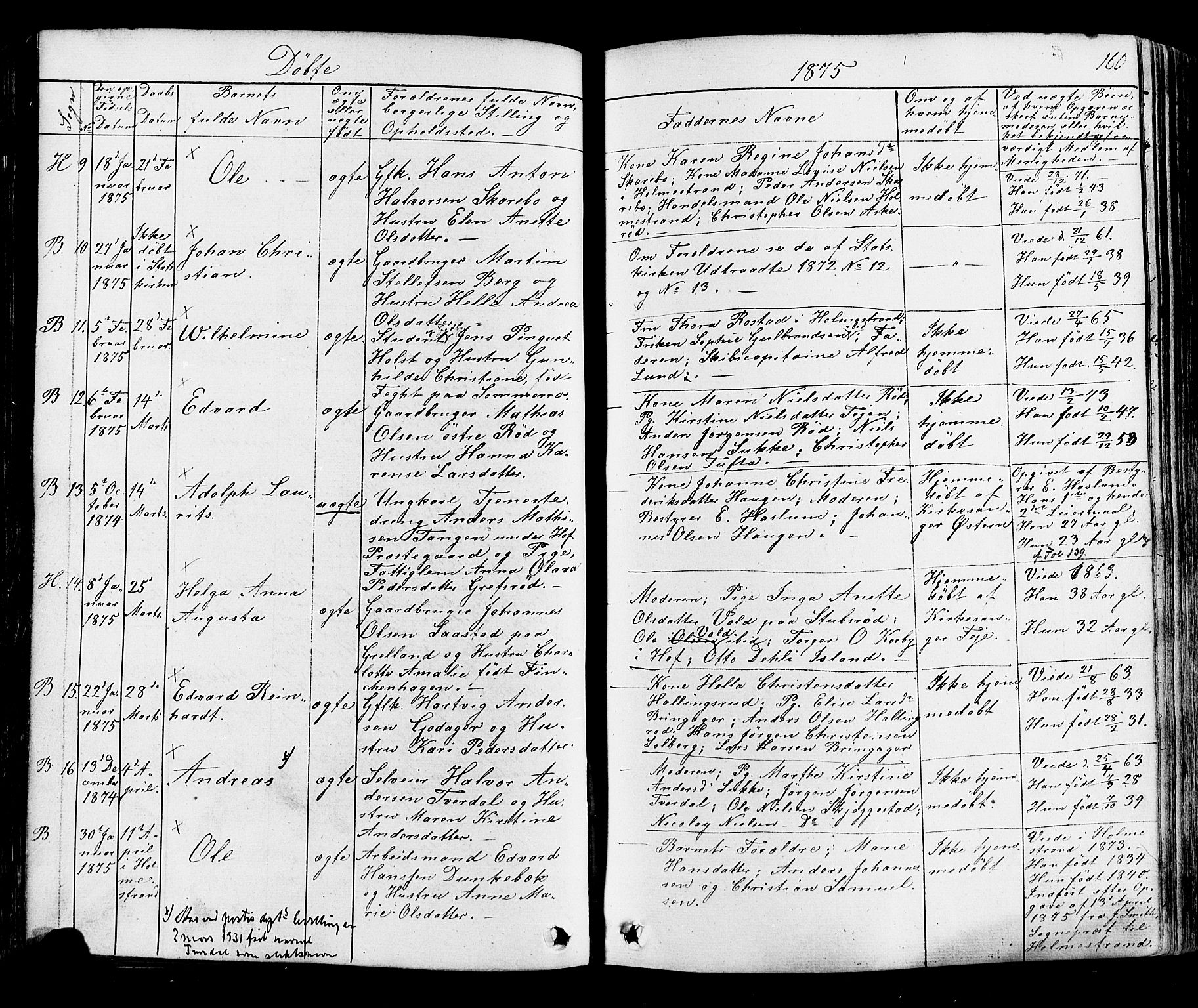 Botne kirkebøker, SAKO/A-340/F/Fa/L0006: Parish register (official) no. I 6, 1836-1877, p. 160