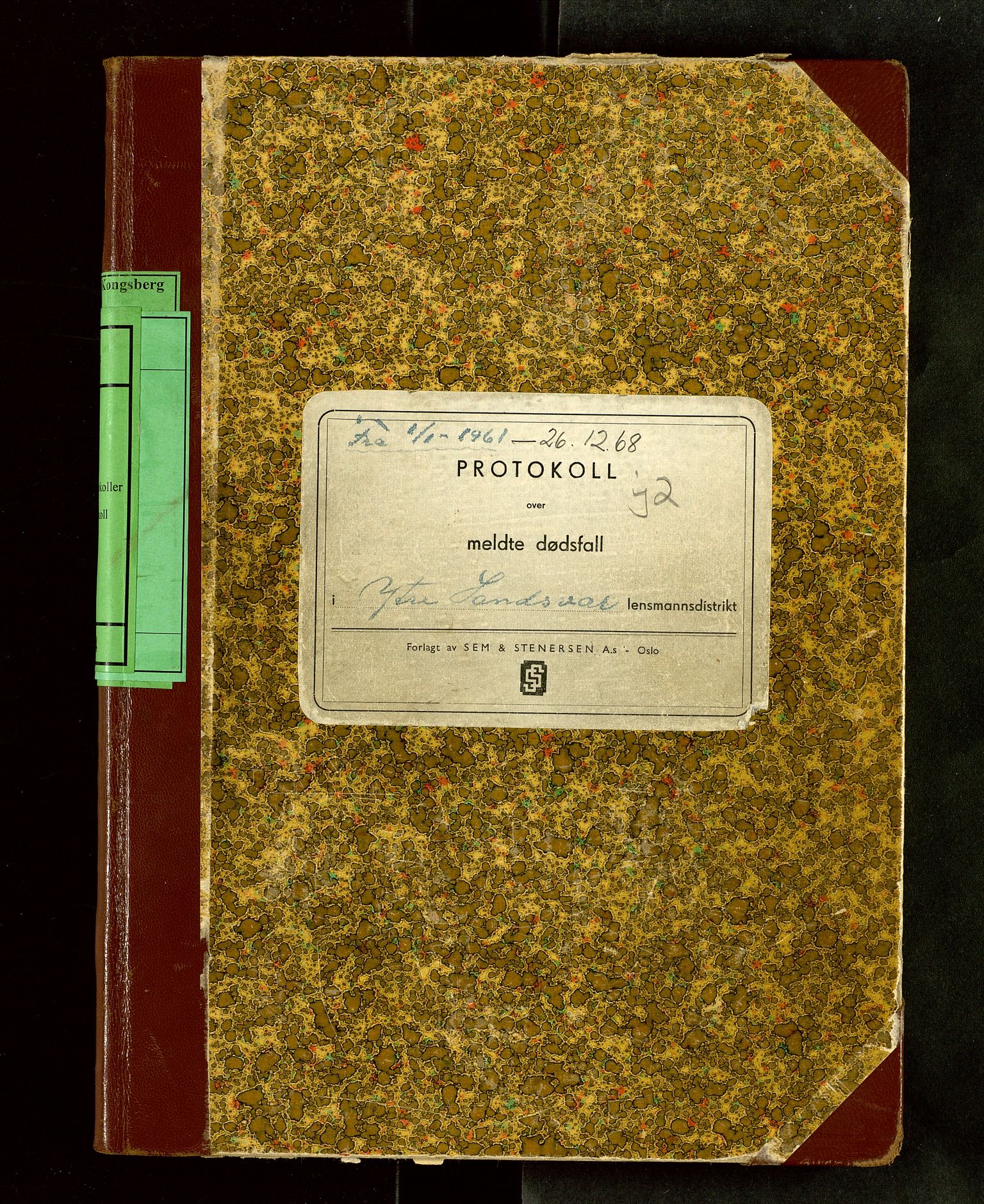 Ytre Sandsvær lensmannskontor, AV/SAKO-A-523/H/Ha/L0004: Dødsanmeldelsesprotokoll 4, 1961-1968