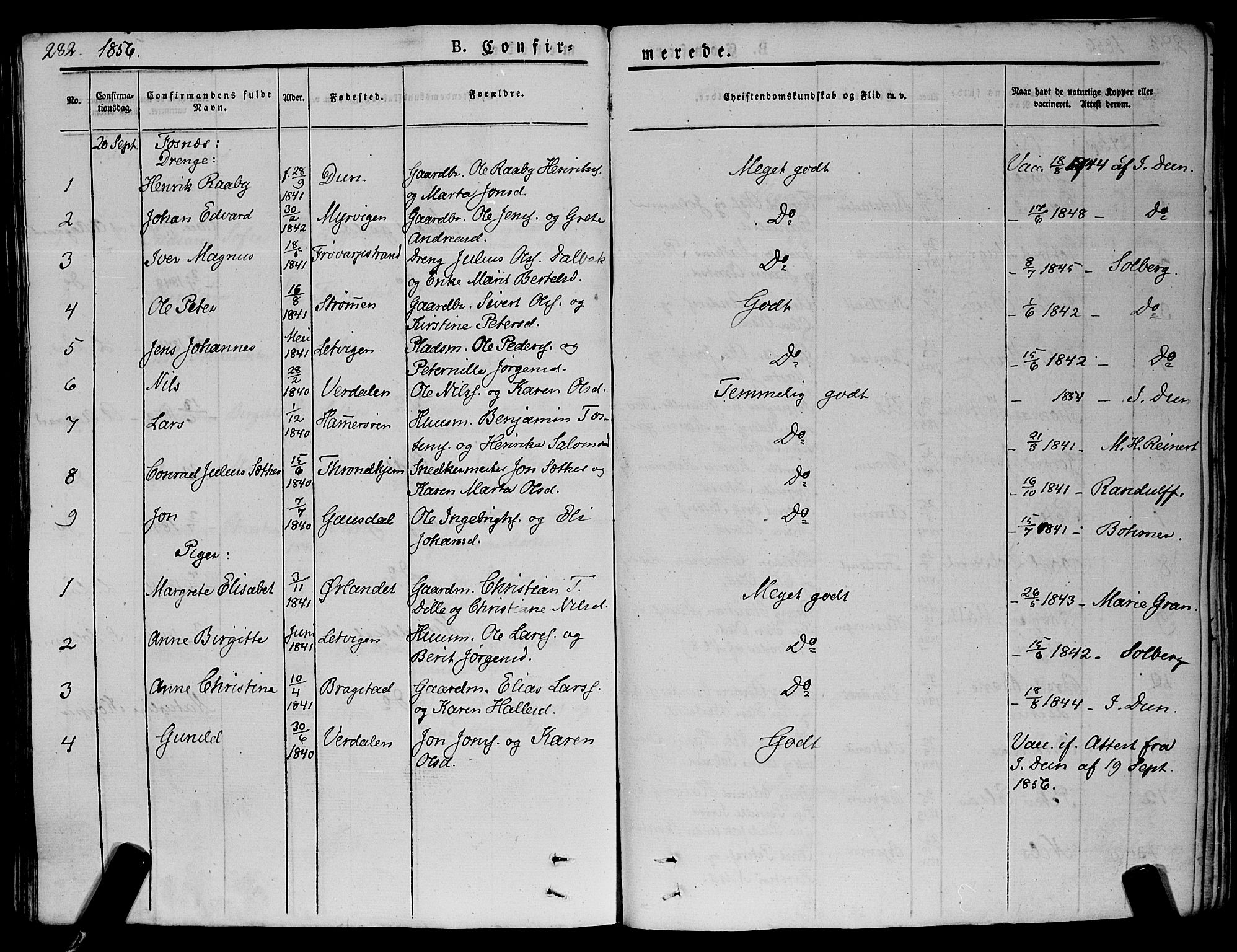 Ministerialprotokoller, klokkerbøker og fødselsregistre - Nord-Trøndelag, AV/SAT-A-1458/773/L0614: Parish register (official) no. 773A05, 1831-1856, p. 282