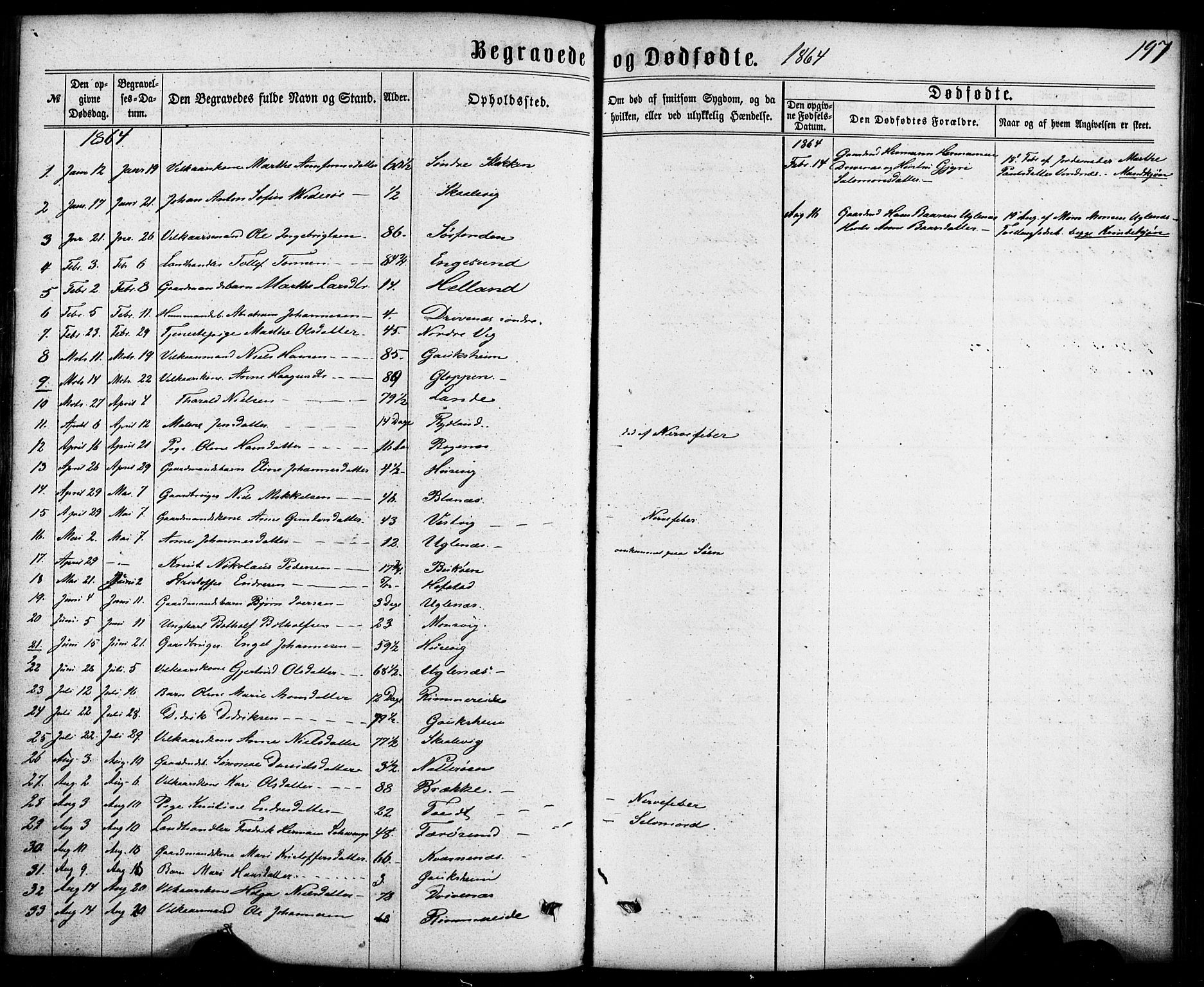 Fitjar sokneprestembete, AV/SAB-A-99926: Parish register (official) no. A 1, 1862-1881, p. 197