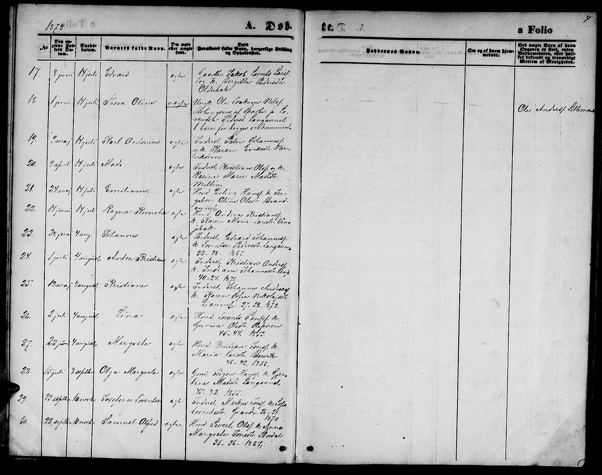 Ministerialprotokoller, klokkerbøker og fødselsregistre - Nord-Trøndelag, AV/SAT-A-1458/733/L0326: Parish register (copy) no. 733C01, 1871-1887, p. 7