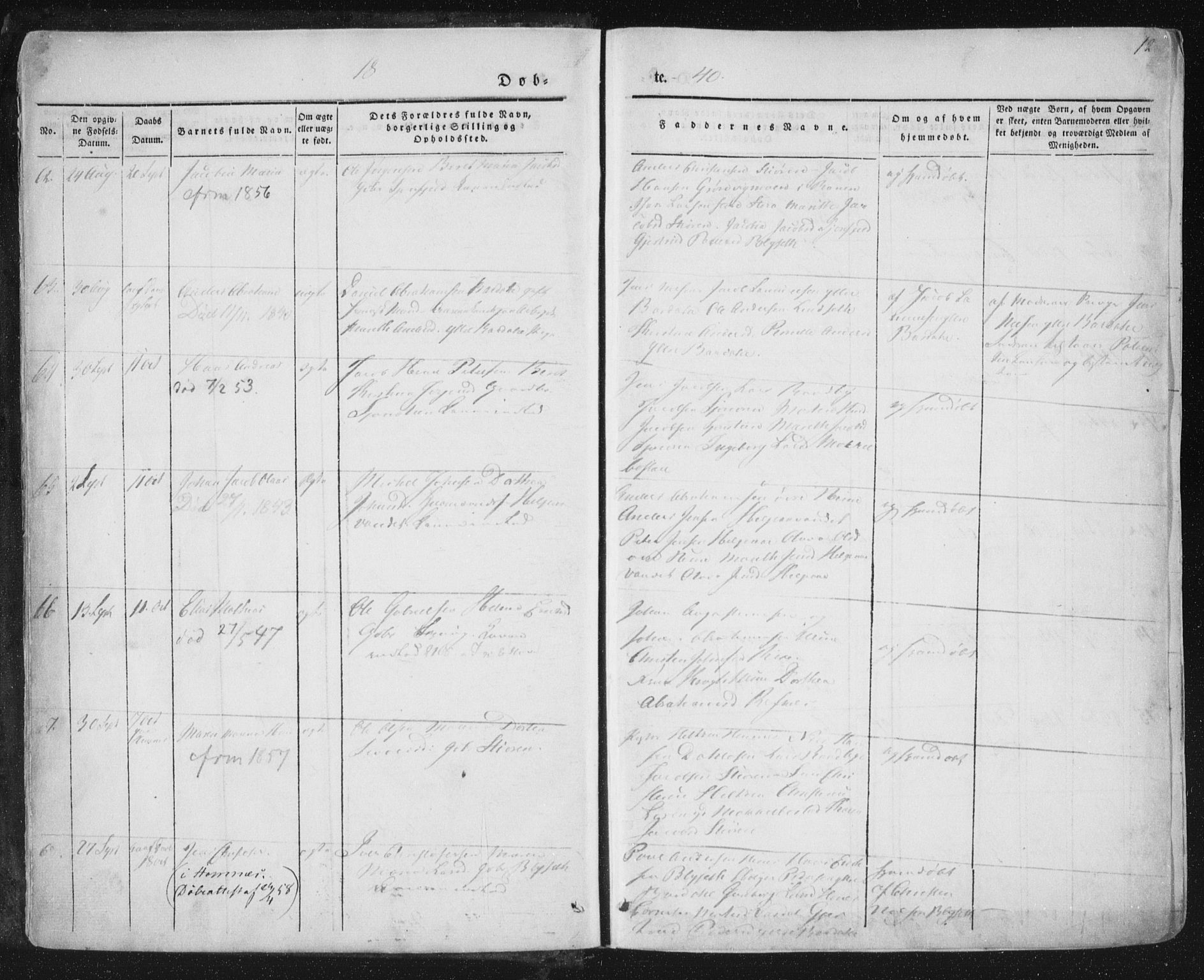 Ministerialprotokoller, klokkerbøker og fødselsregistre - Nordland, AV/SAT-A-1459/838/L0549: Parish register (official) no. 838A07, 1840-1854, p. 12