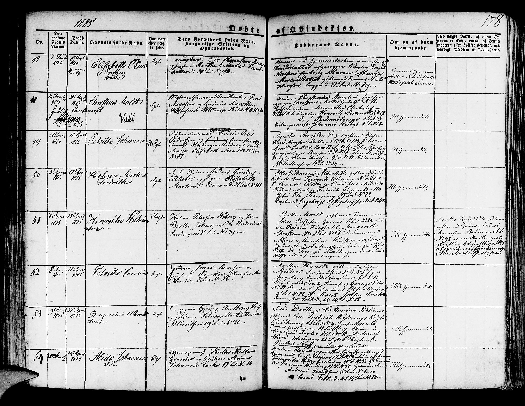 Korskirken sokneprestembete, AV/SAB-A-76101/H/Haa/L0014: Parish register (official) no. A 14, 1823-1835, p. 178