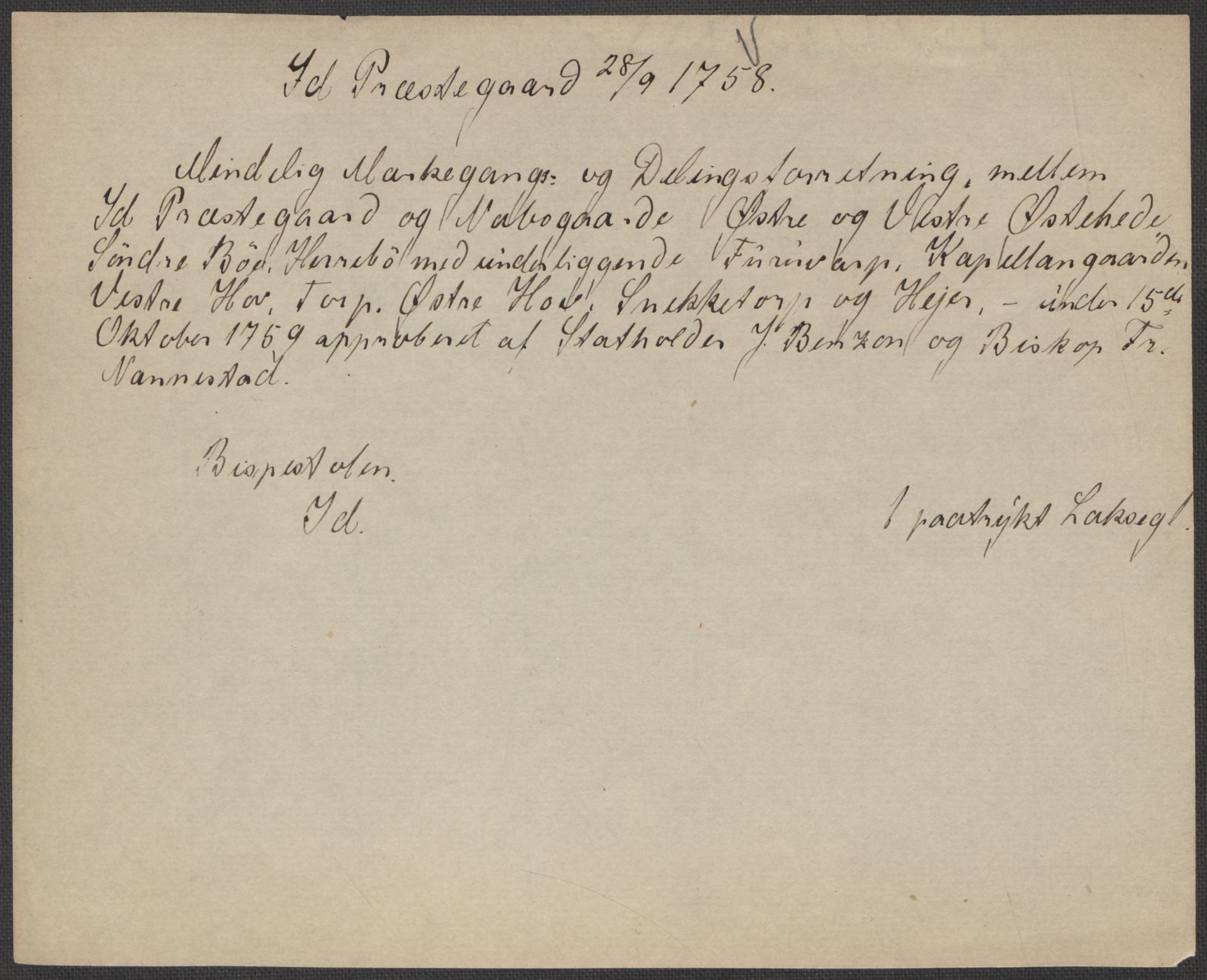 Riksarkivets diplomsamling, AV/RA-EA-5965/F15/L0001: Prestearkiv - Østfold, 1571-1795, p. 127