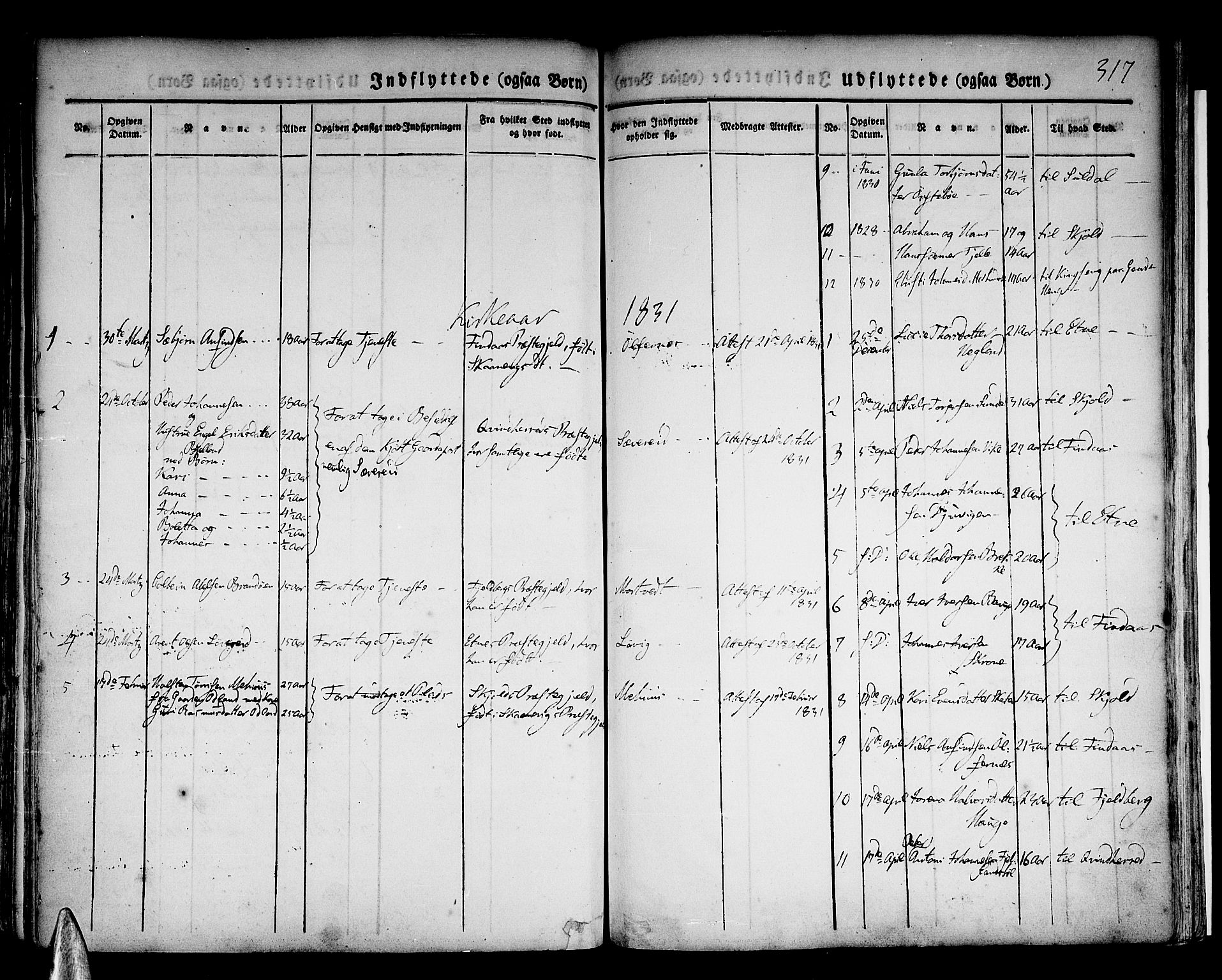 Skånevik sokneprestembete, AV/SAB-A-77801/H/Haa: Parish register (official) no. A 4, 1828-1848, p. 317