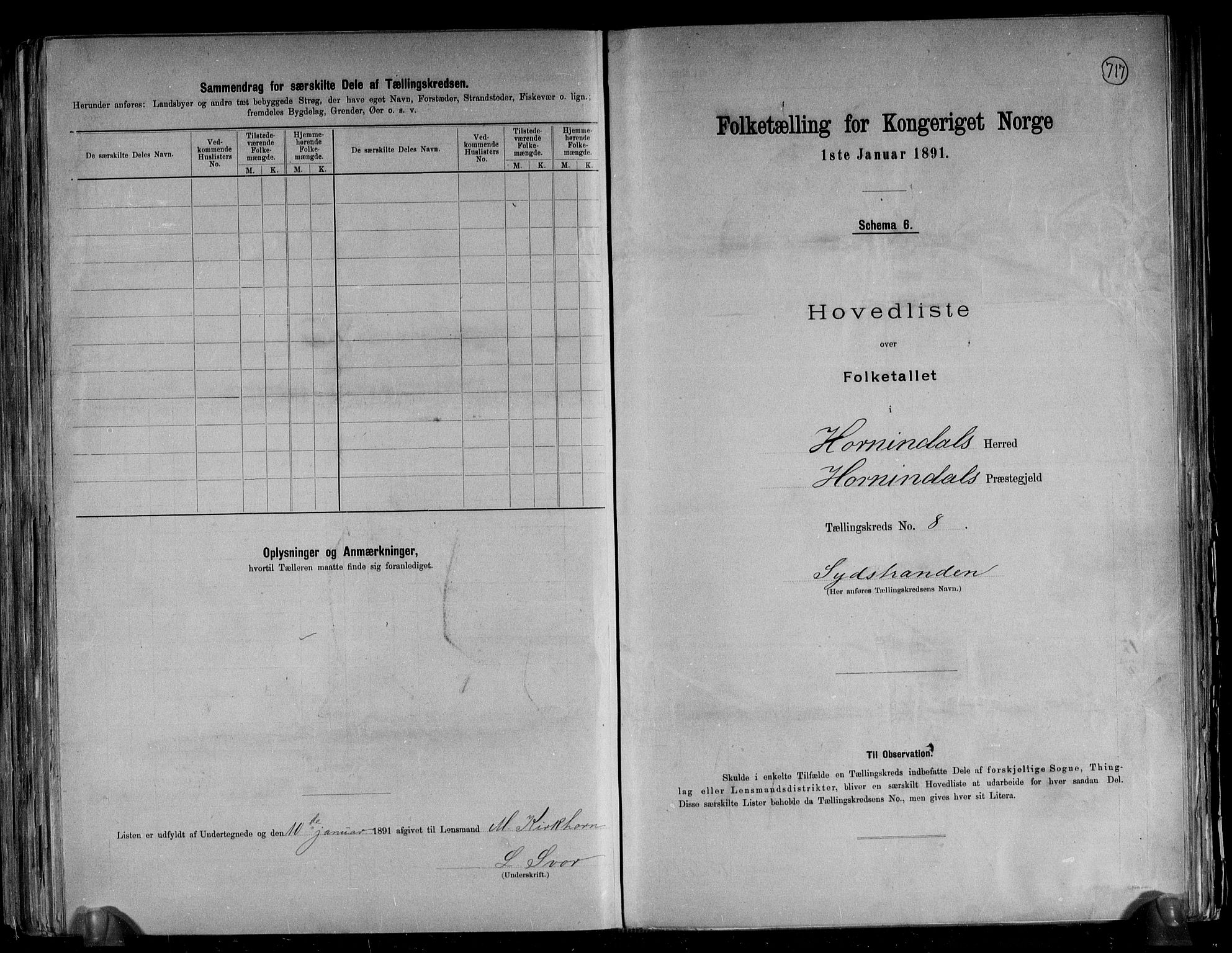 RA, 1891 census for 1444 Hornindal, 1891, p. 20