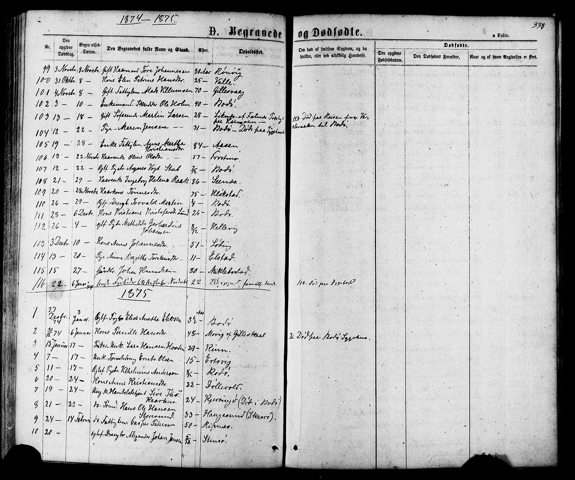 Ministerialprotokoller, klokkerbøker og fødselsregistre - Nordland, SAT/A-1459/801/L0029: Parish register (copy) no. 801C04, 1868-1878, p. 338