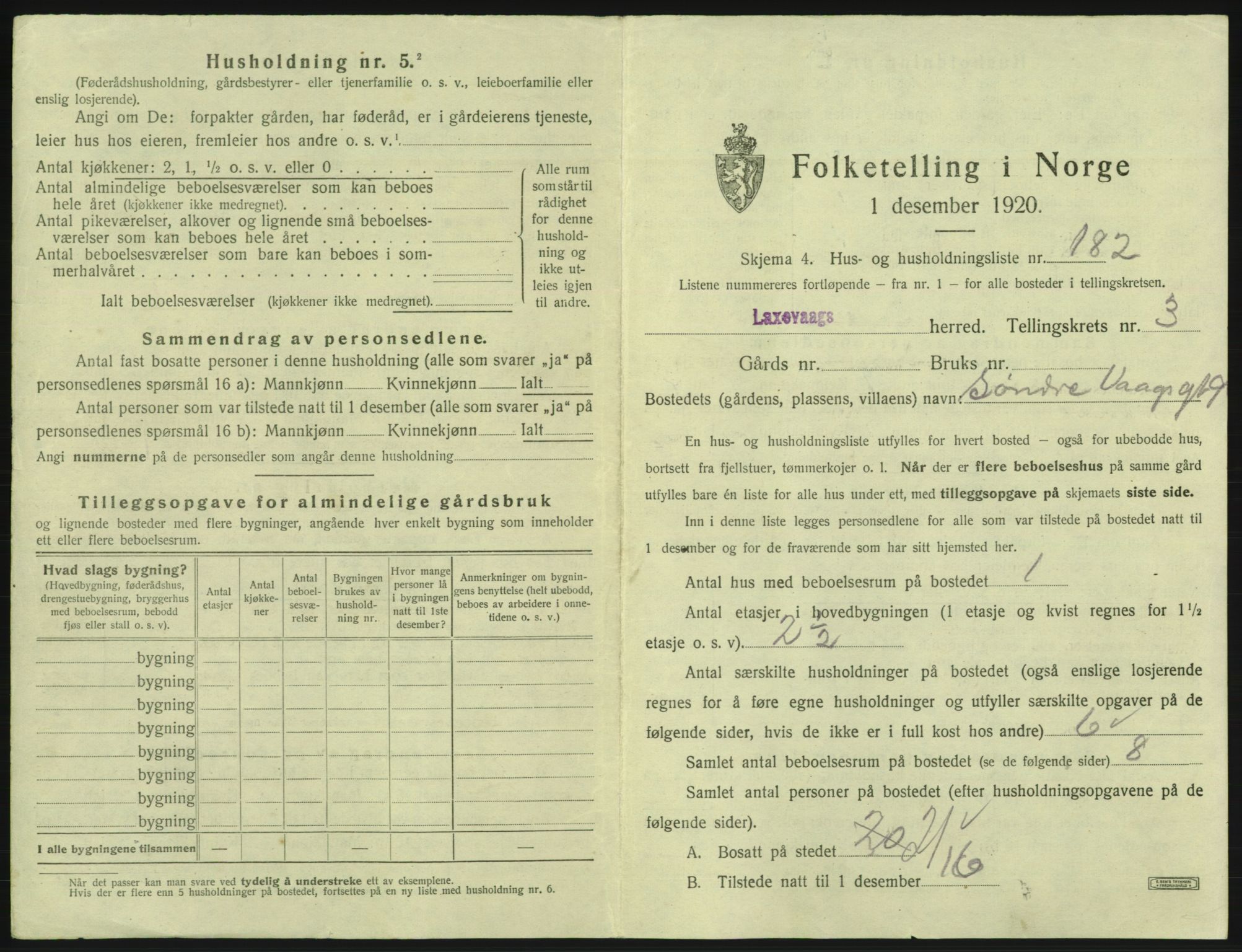 SAB, 1920 census for Laksevåg, 1920, p. 968