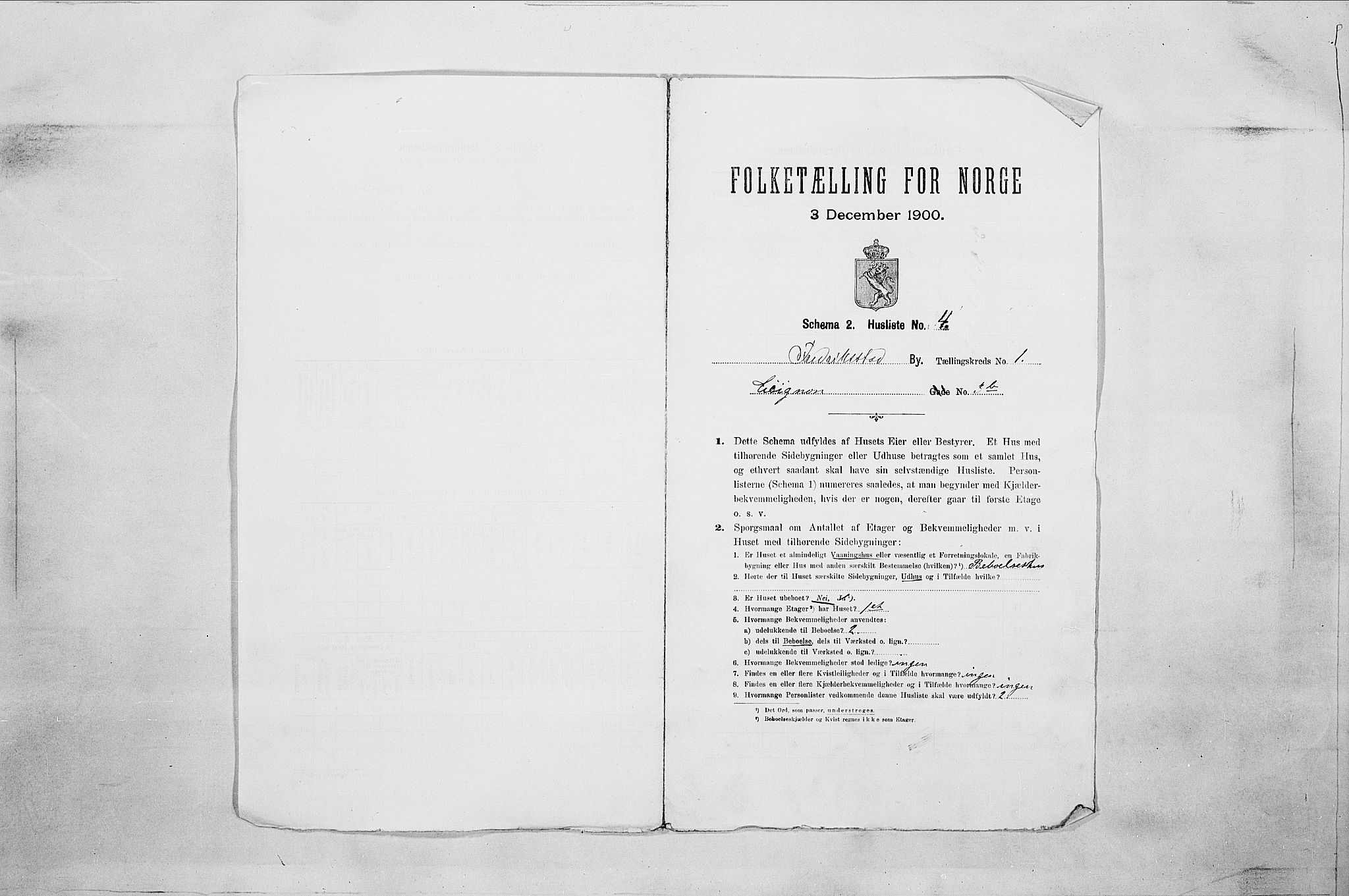 SAO, 1900 census for Fredrikstad, 1900