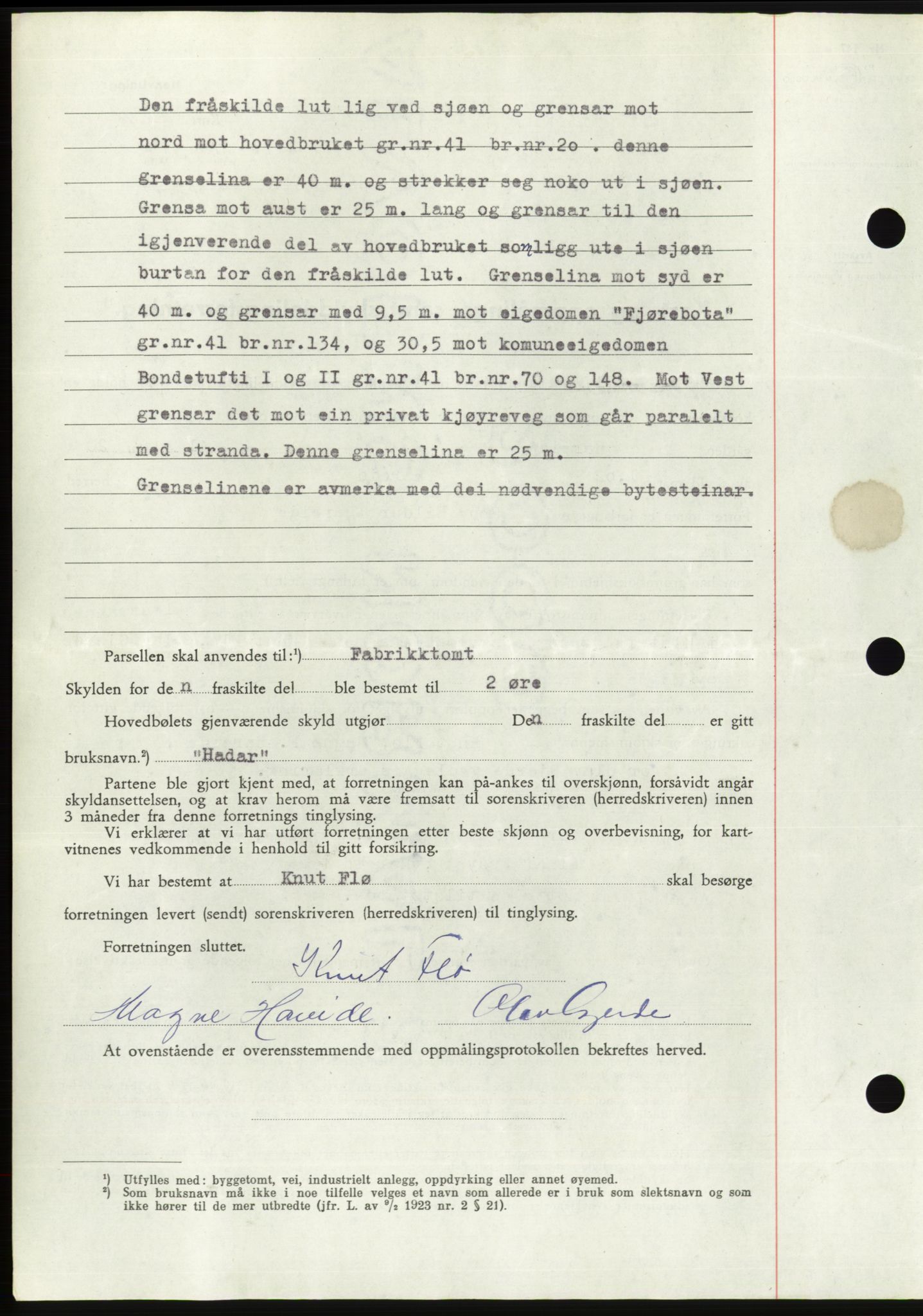 Søre Sunnmøre sorenskriveri, AV/SAT-A-4122/1/2/2C/L0078: Mortgage book no. 4A, 1946-1946, Diary no: : 797/1946