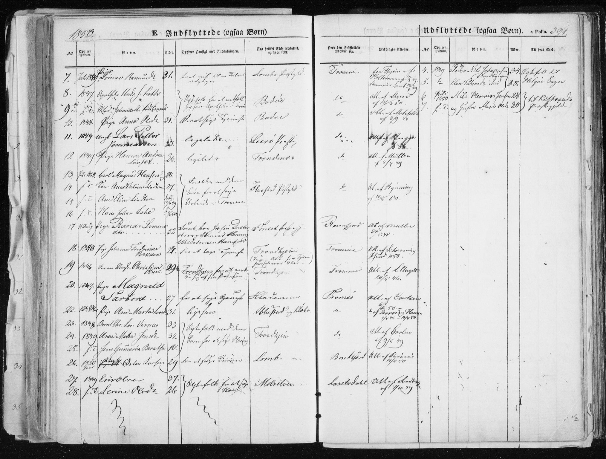 Tromsø sokneprestkontor/stiftsprosti/domprosti, AV/SATØ-S-1343/G/Ga/L0010kirke: Parish register (official) no. 10, 1848-1855, p. 391