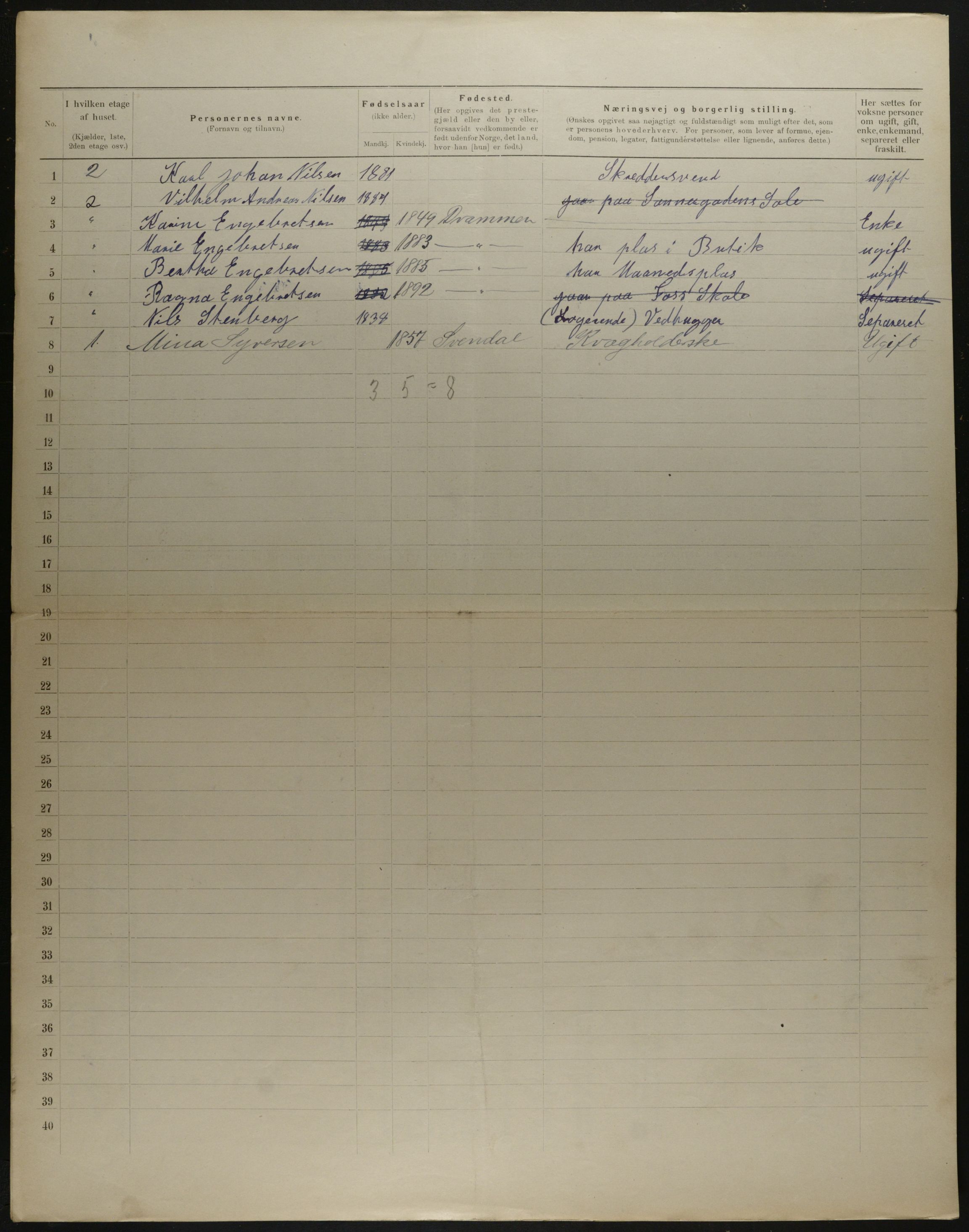 OBA, Municipal Census 1901 for Kristiania, 1901, p. 15723