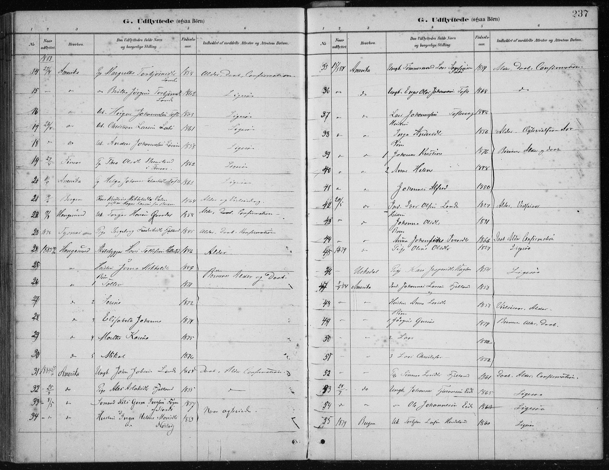 Fjelberg sokneprestembete, SAB/A-75201/H/Haa: Parish register (official) no. C  1, 1879-1918, p. 237