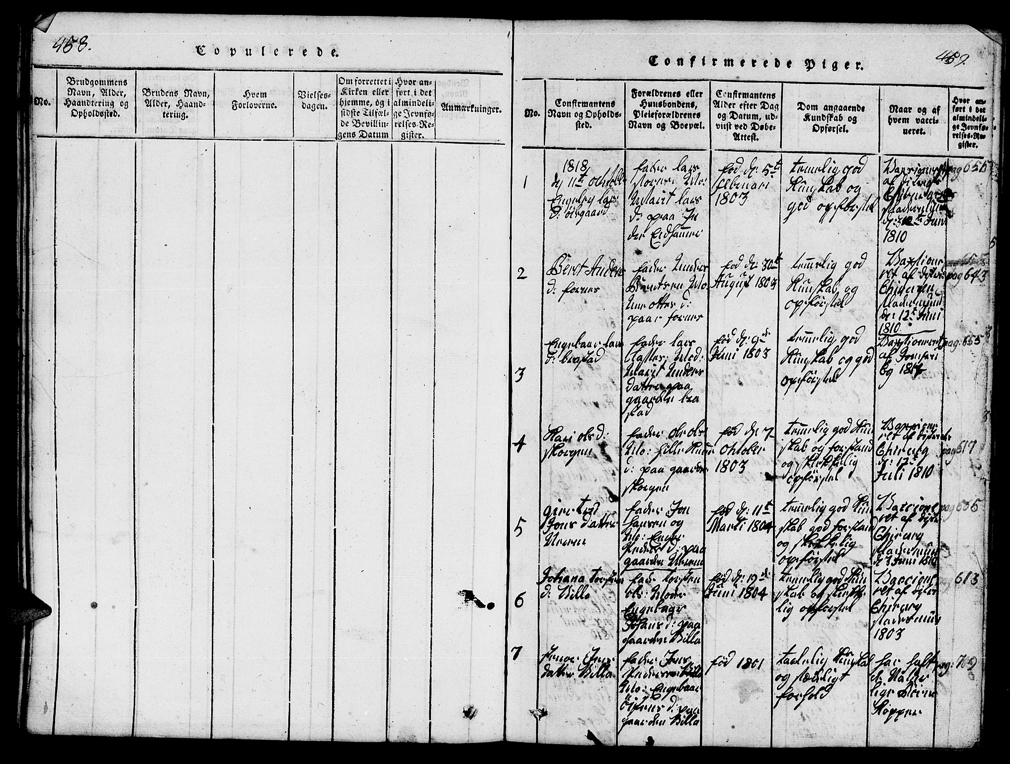 Ministerialprotokoller, klokkerbøker og fødselsregistre - Møre og Romsdal, SAT/A-1454/541/L0546: Parish register (copy) no. 541C01, 1818-1856, p. 458-459