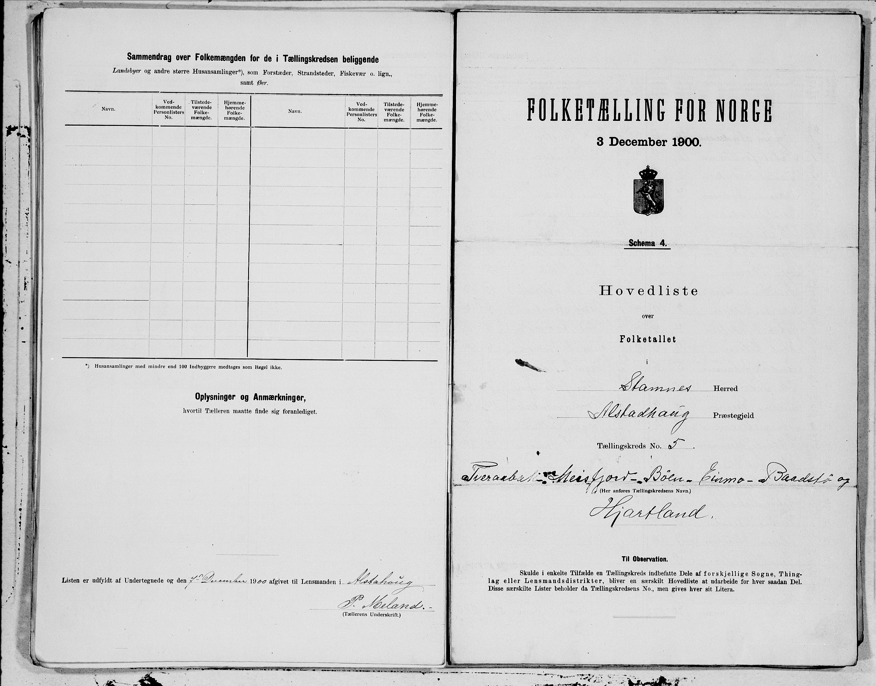 SAT, 1900 census for Stamnes, 1900, p. 10