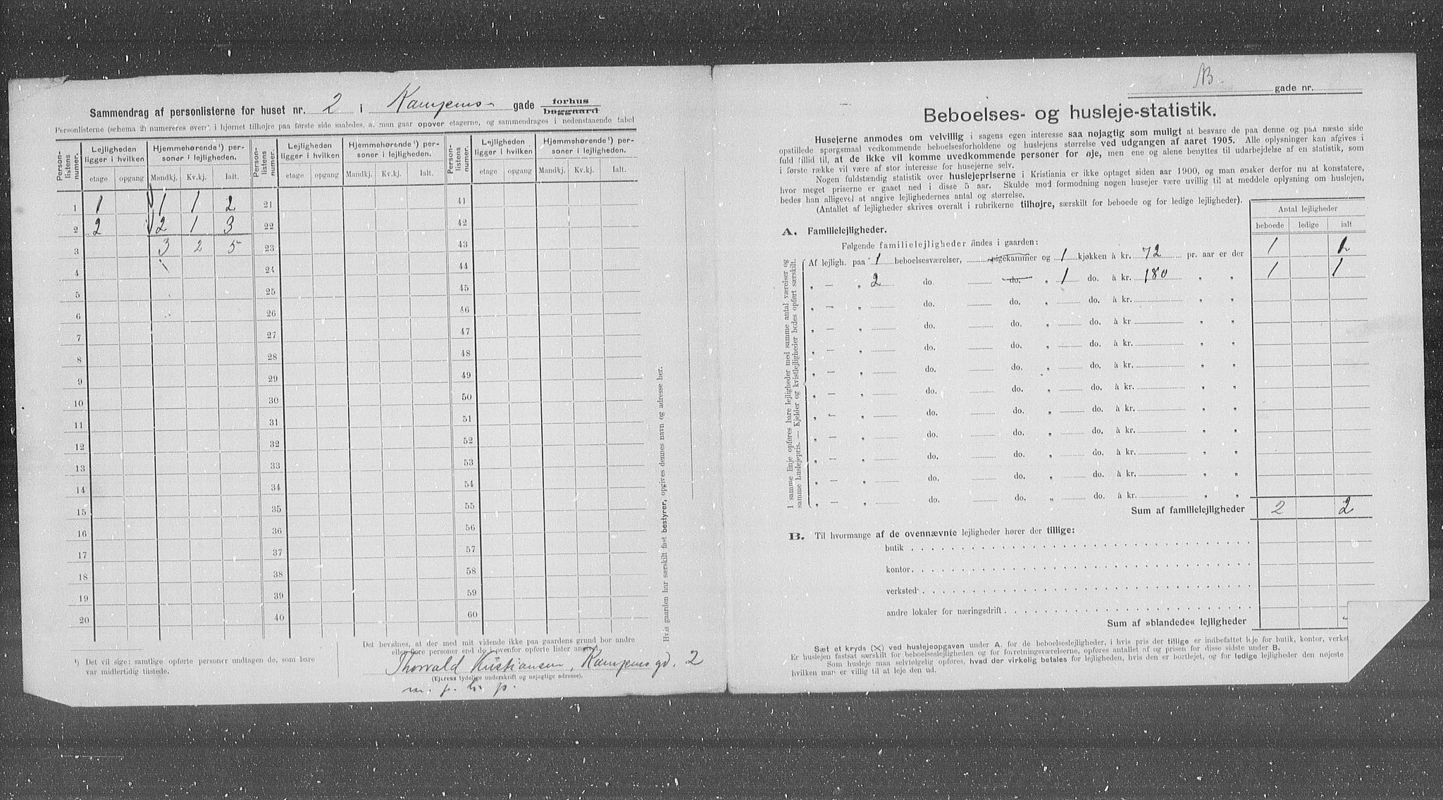 OBA, Municipal Census 1905 for Kristiania, 1905, p. 25061