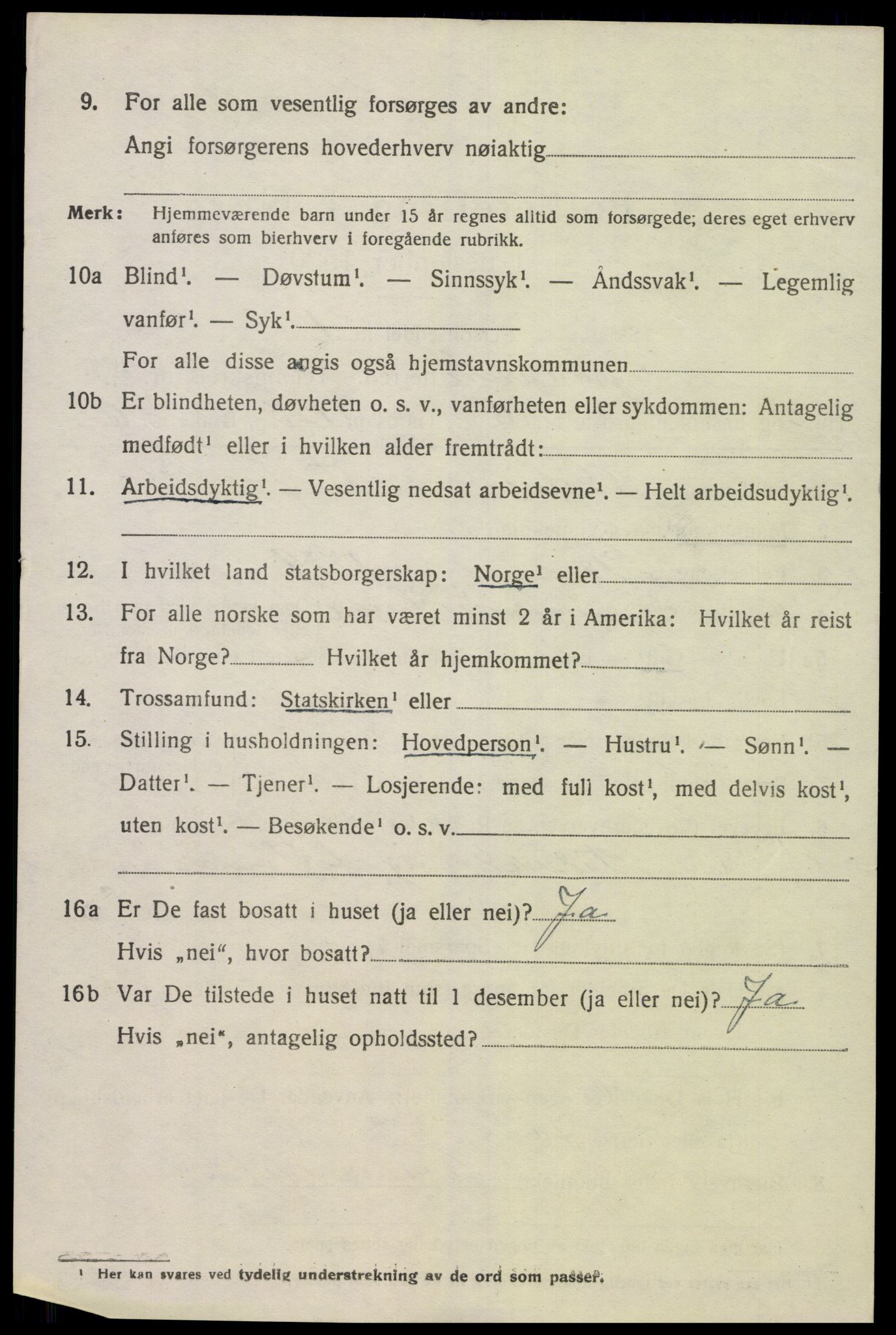 SAK, 1920 census for Spangereid, 1920, p. 1494