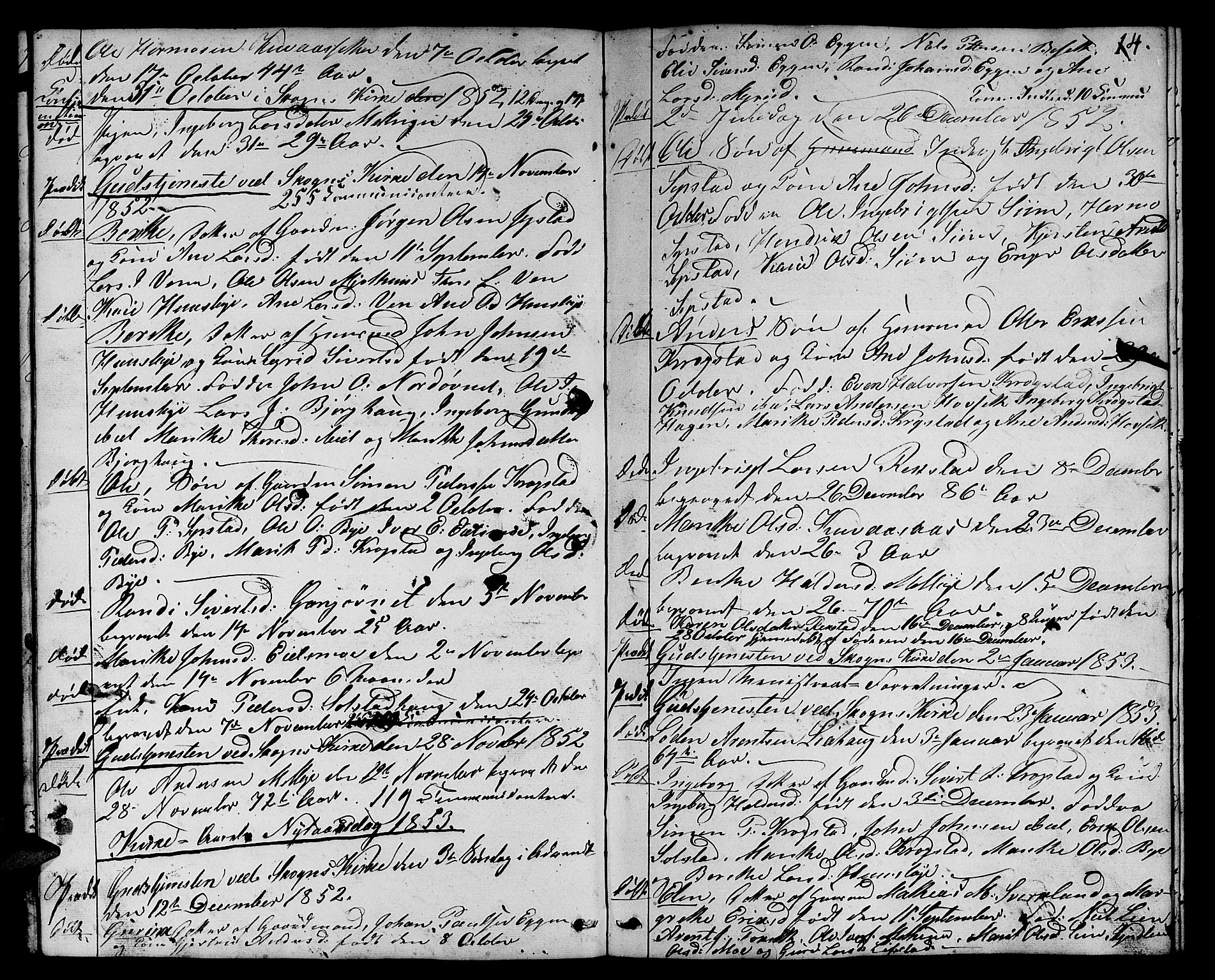 Ministerialprotokoller, klokkerbøker og fødselsregistre - Sør-Trøndelag, SAT/A-1456/667/L0797: Parish register (copy) no. 667C02, 1849-1867, p. 14