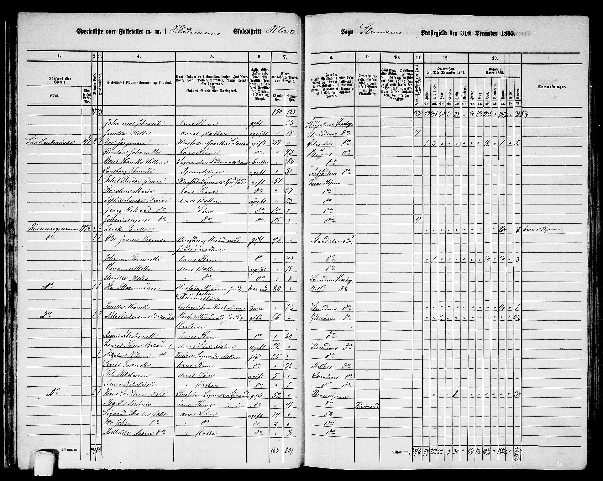 RA, 1865 census for Strinda, 1865, p. 28