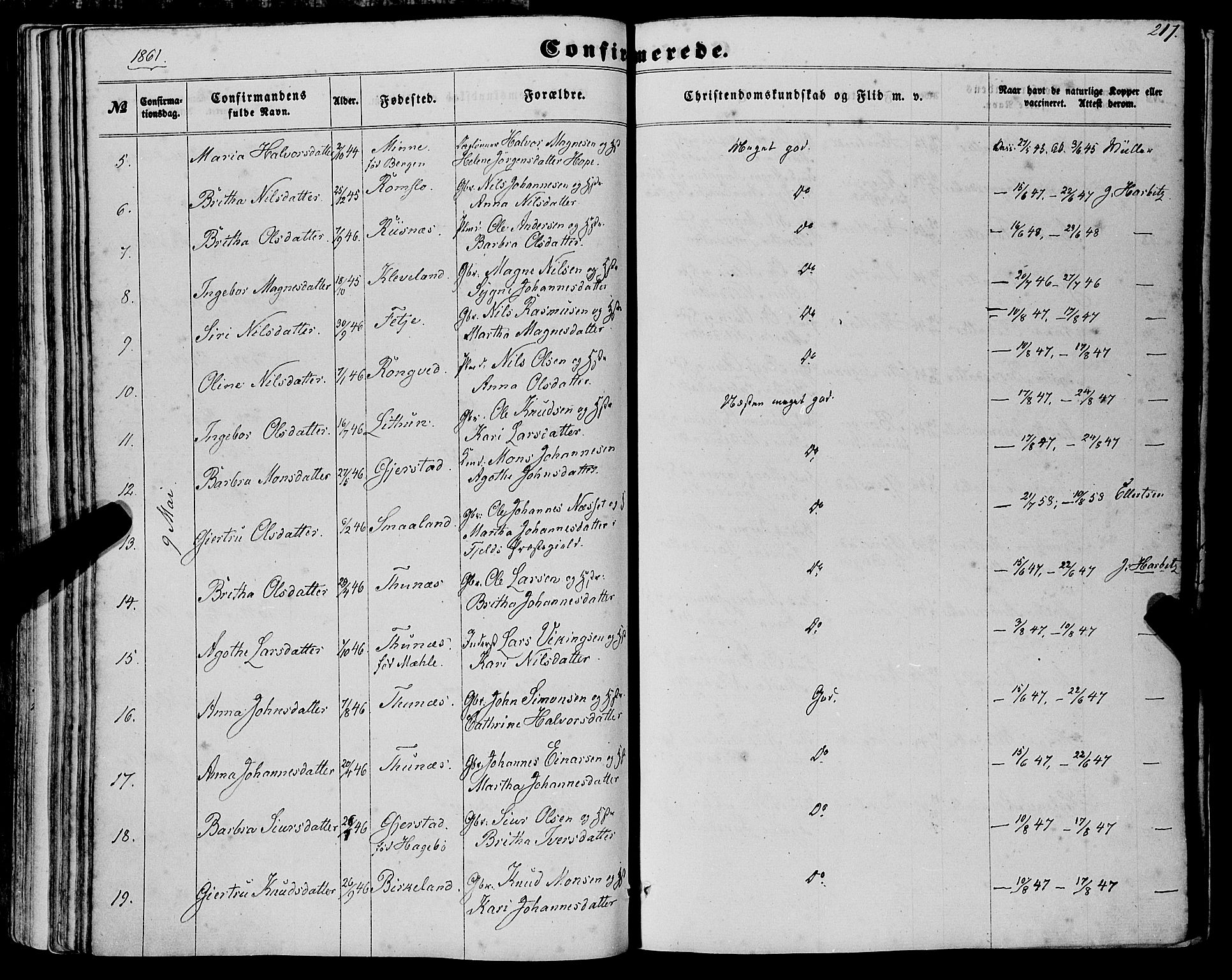 Haus sokneprestembete, AV/SAB-A-75601/H/Haa: Parish register (official) no. A 17, 1858-1870, p. 217