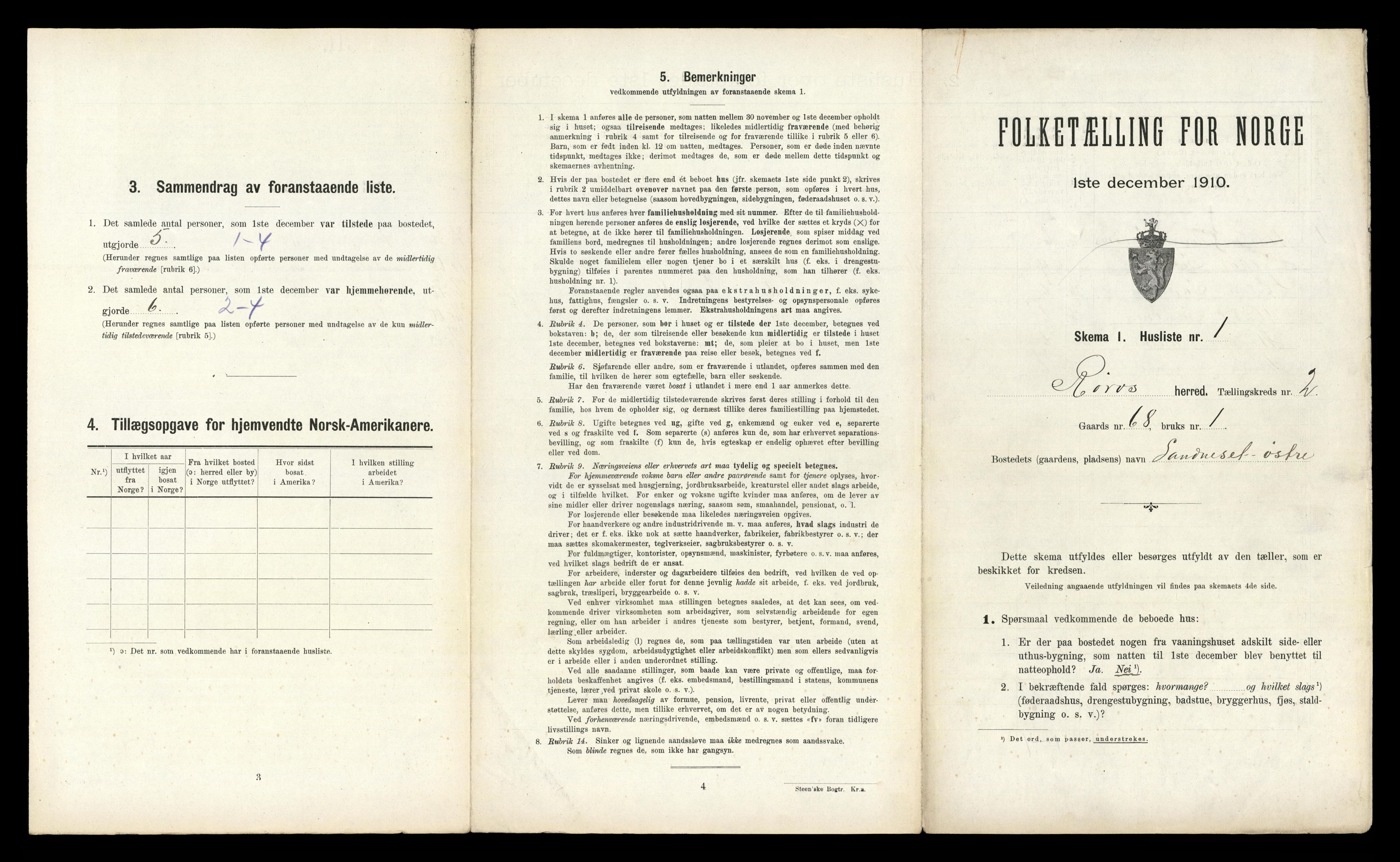 RA, 1910 census for Røros, 1910, p. 201