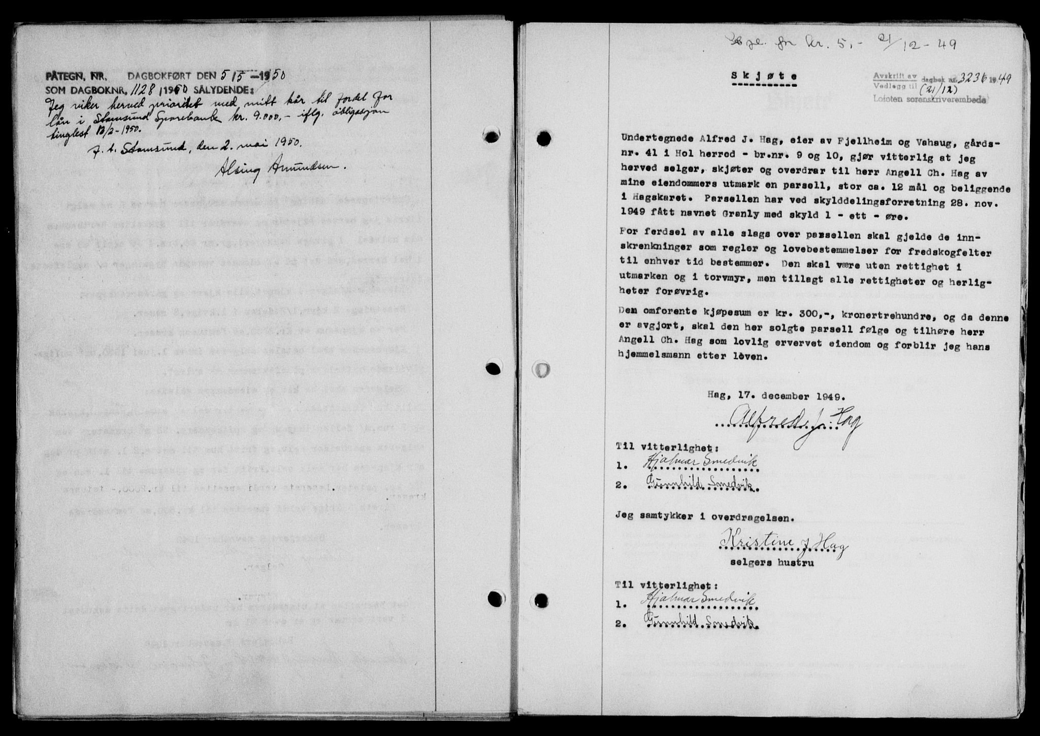 Lofoten sorenskriveri, SAT/A-0017/1/2/2C/L0022a: Mortgage book no. 22a, 1949-1950, Diary no: : 3236/1949