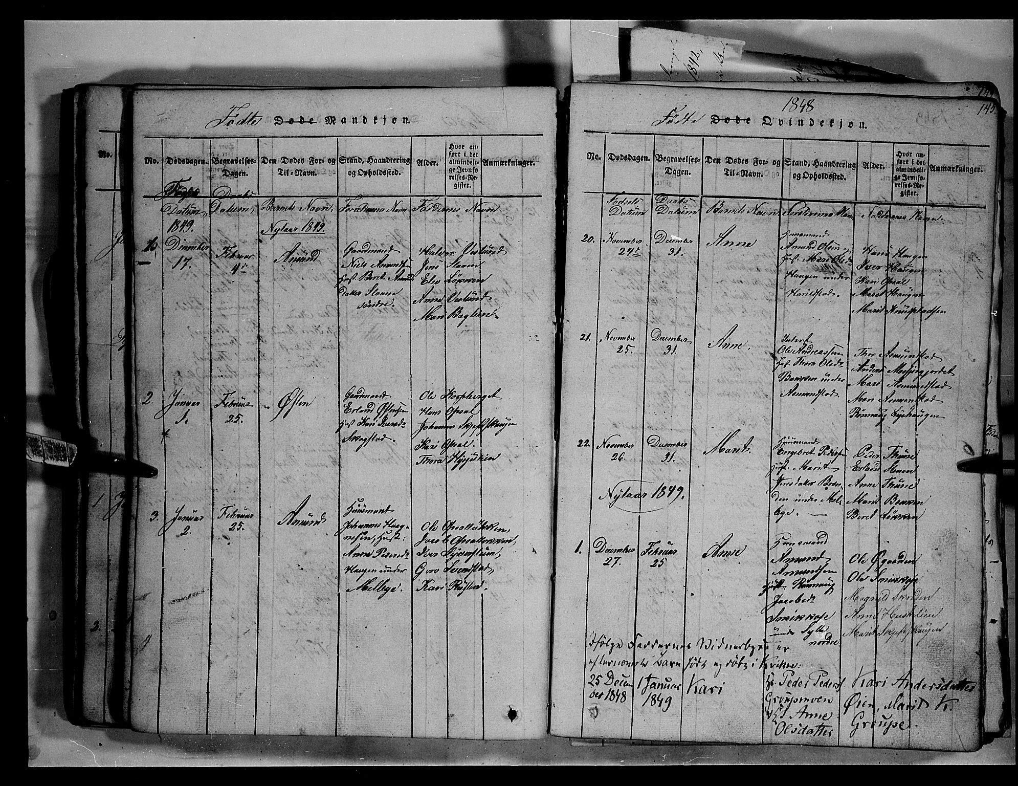 Fron prestekontor, SAH/PREST-078/H/Ha/Hab/L0003: Parish register (copy) no. 3, 1816-1850, p. 145