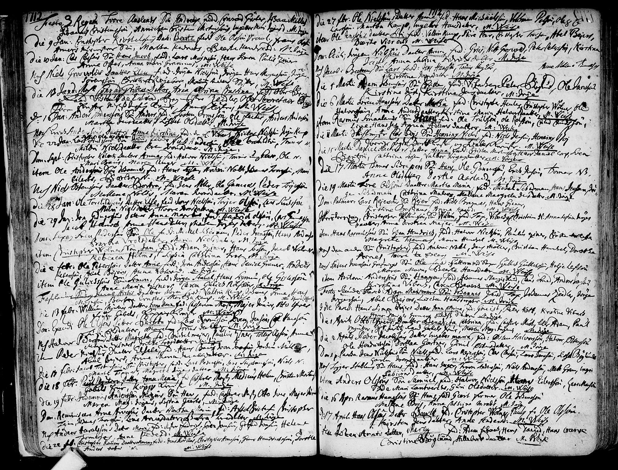 Kongsberg kirkebøker, AV/SAKO-A-22/F/Fa/L0001: Parish register (official) no. I 1, 1696-1720, p. 85-86
